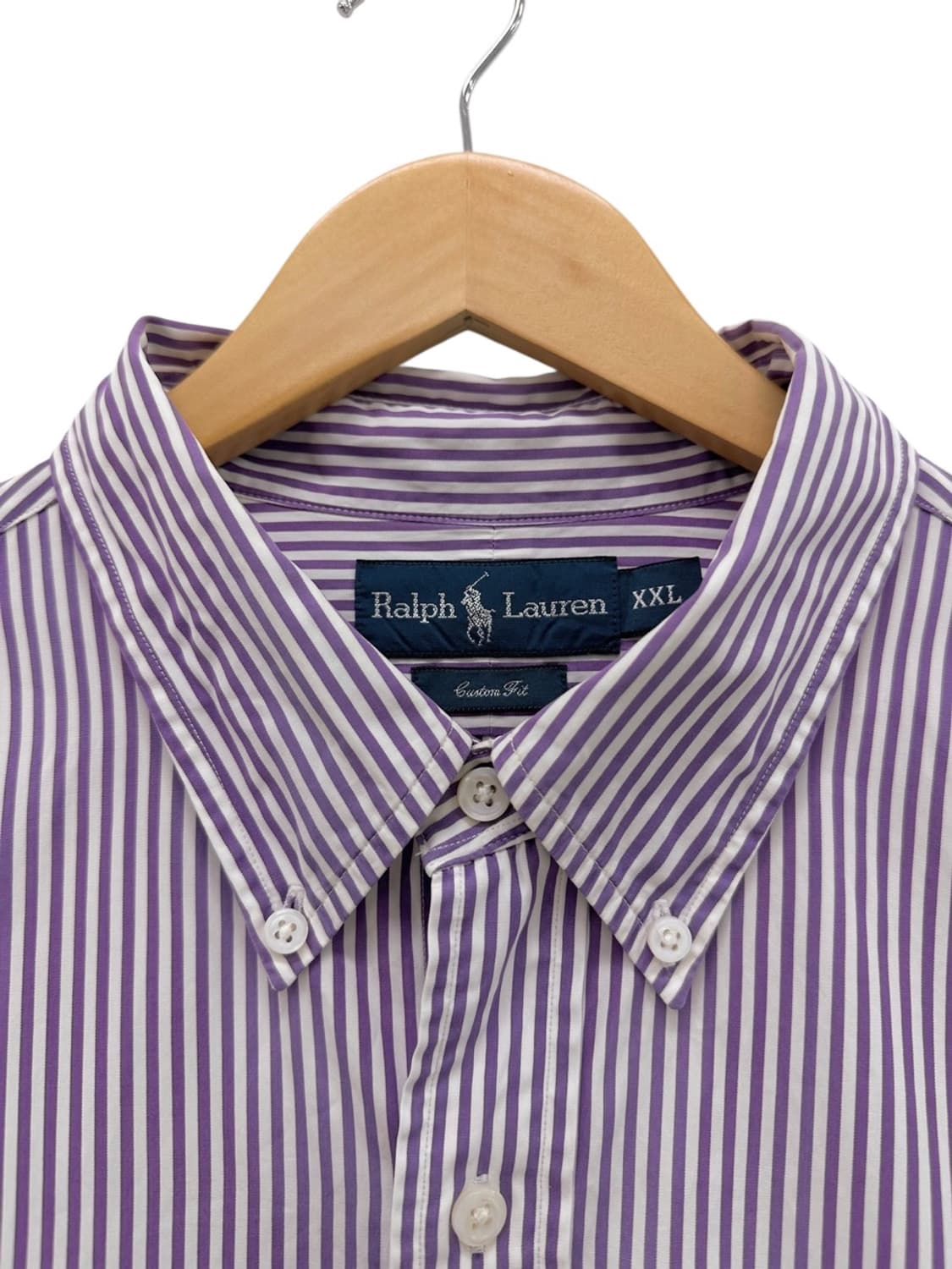00s 폴로 스트라이프 셔츠 화이트&퍼플 (2XL) 상품이미지3