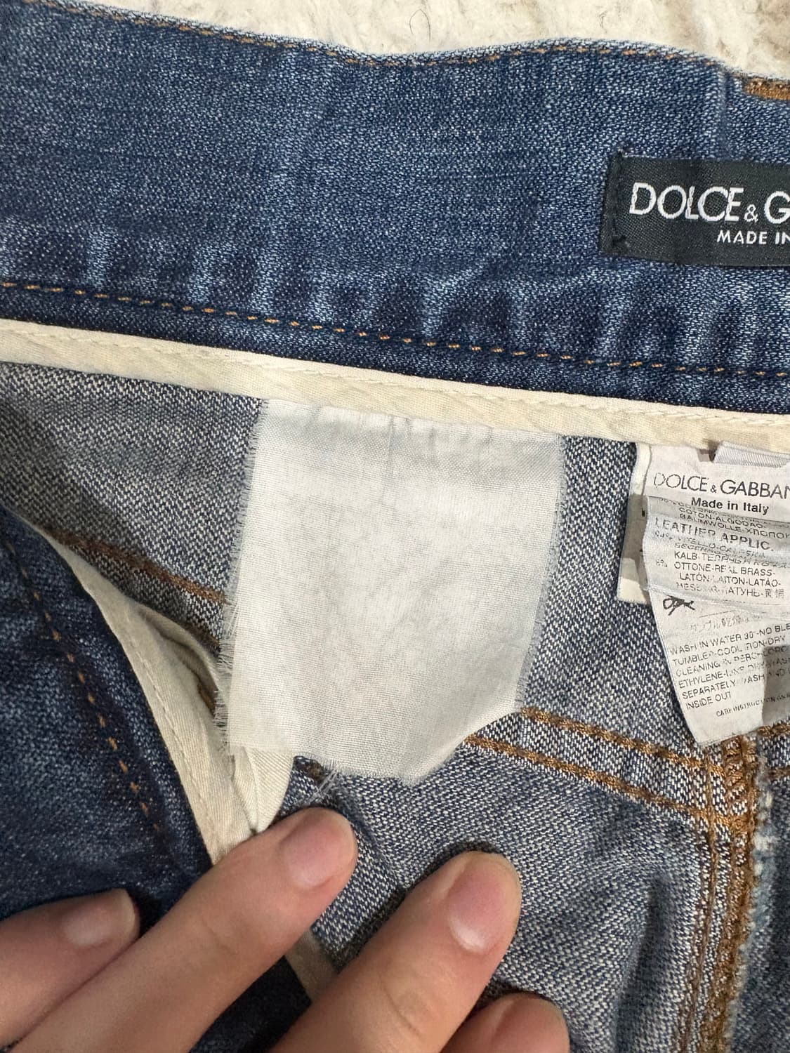 [50] 돌체앤가바나 가죽패치 워싱데님 청바지 상품이미지7