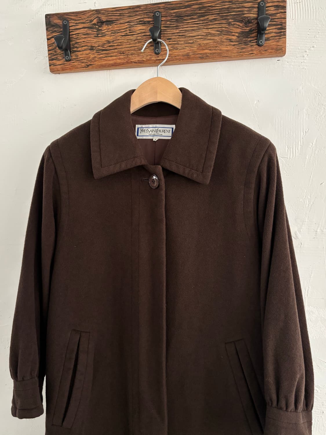 Yves Saint Laurent 입생로랑 90s 브라운 울 롱코트 상품이미지5