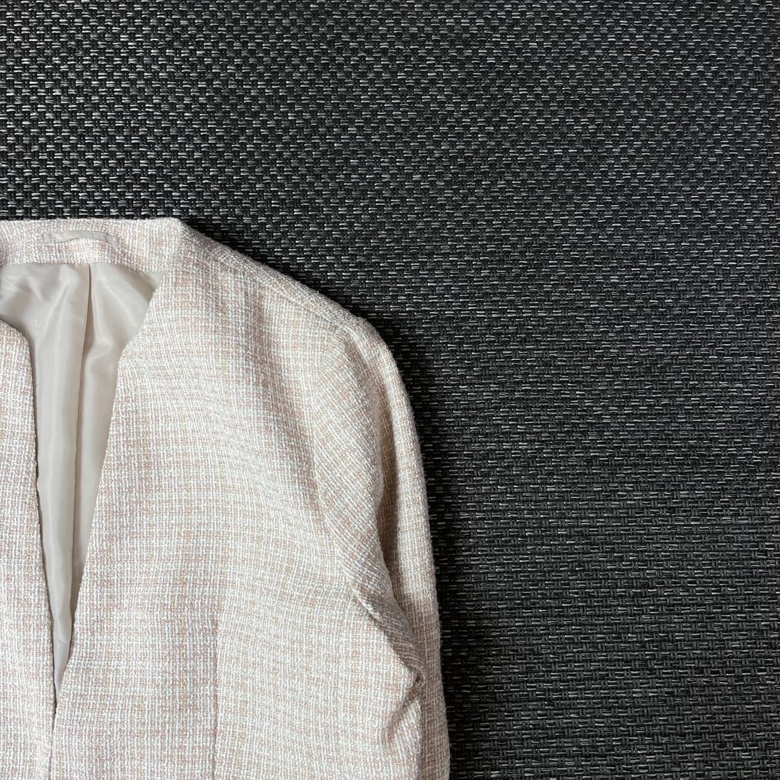 GU 베이비핑크 트위드 자켓 XL 상품이미지3