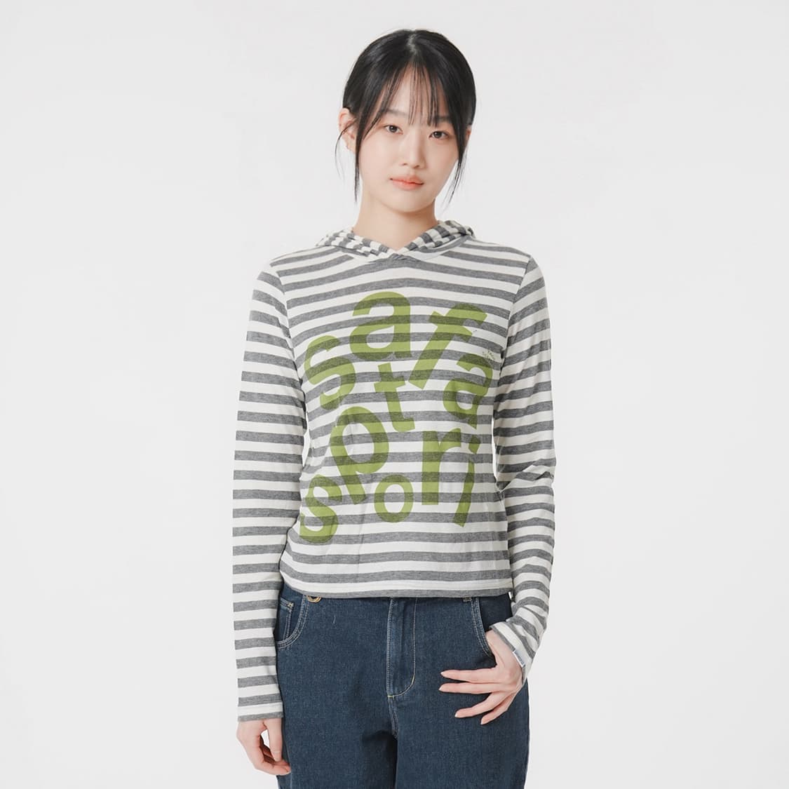 1/2 Ticketing Stripe Border Hoodie 상품이미지3