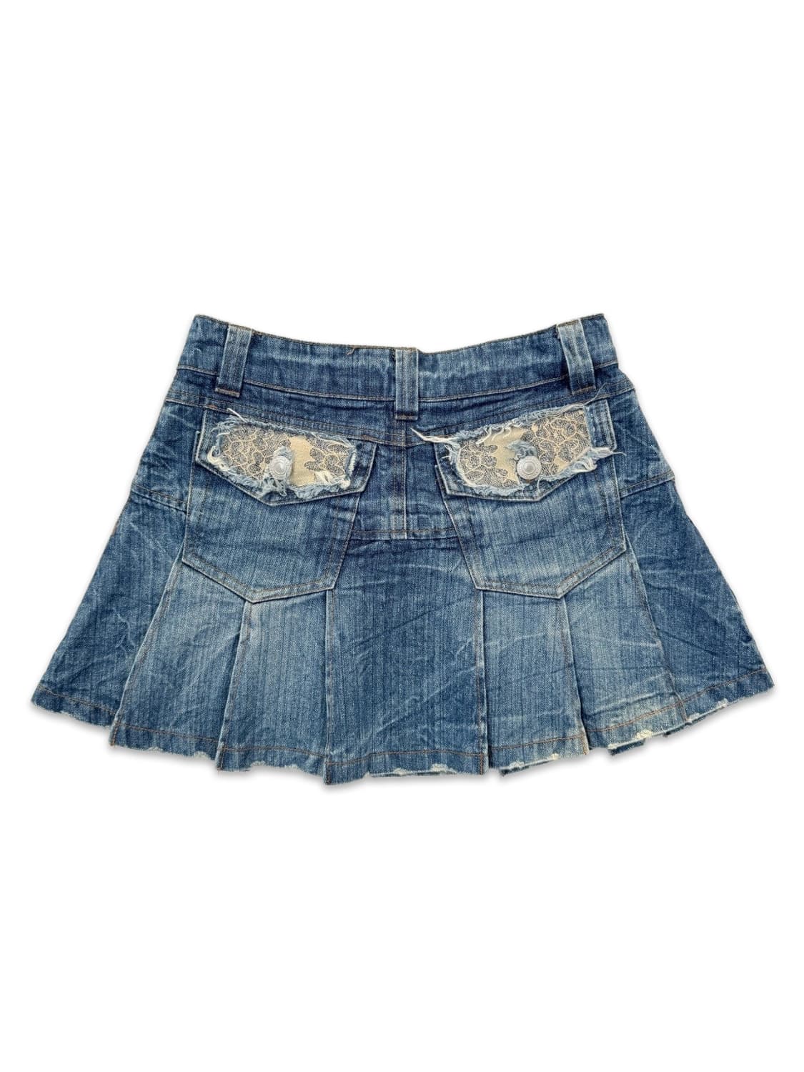 빈티지 PLYMTONE 데님 미니 플리츠 스커트 상품이미지4