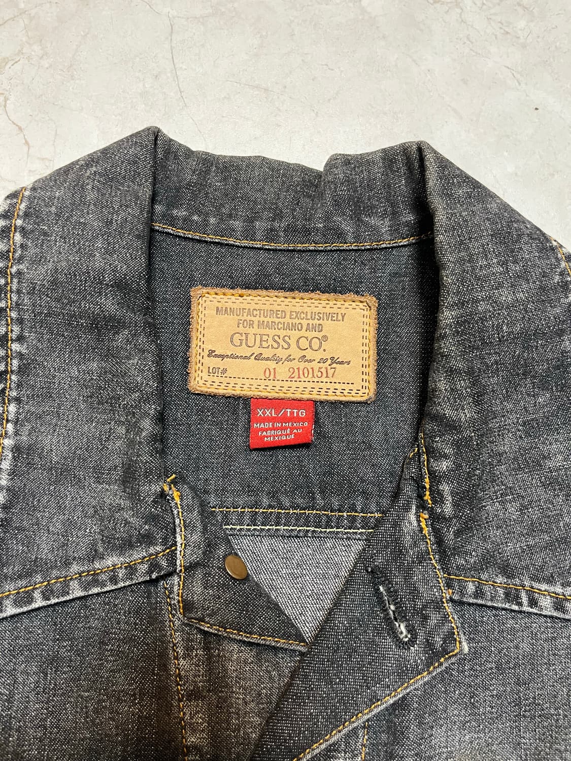 00s 게스 흑청 데님 자켓 xxl 상품이미지6