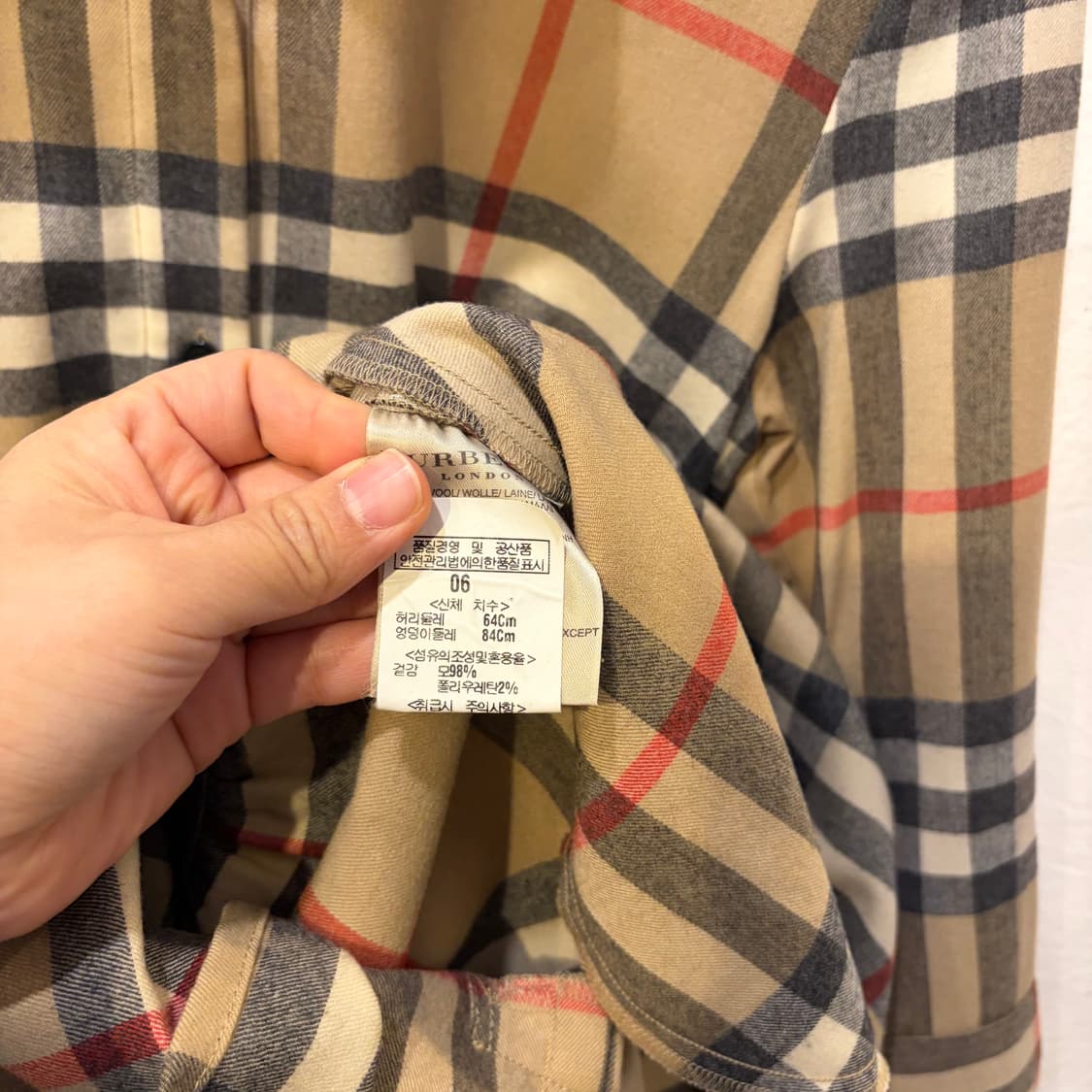 버버리 체크 셔츠 원피스 벨트 세트 상품이미지4