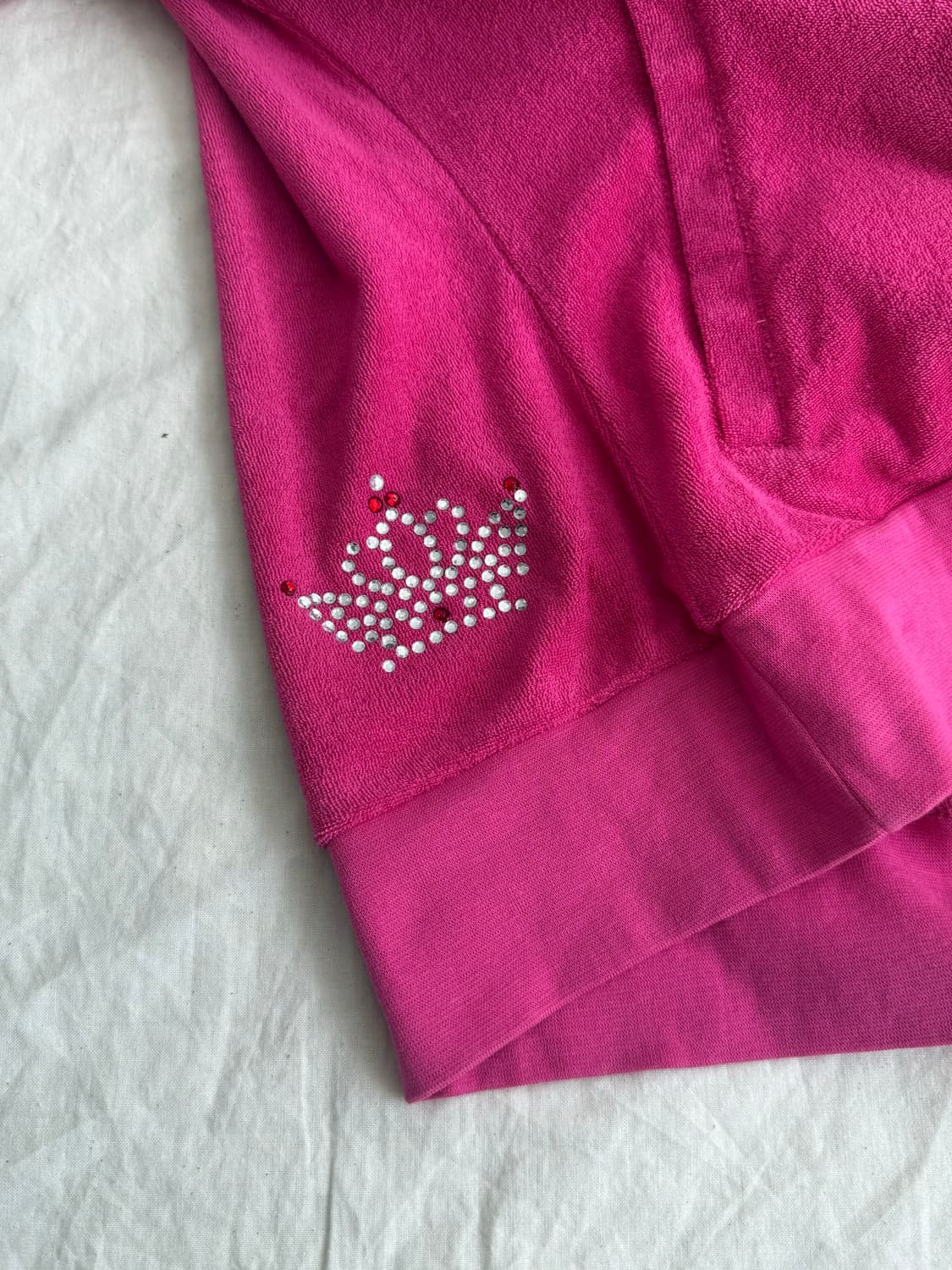 갸루 나나펑크 y2k 핫핑크 태리 반팔 후드집업 상품이미지5