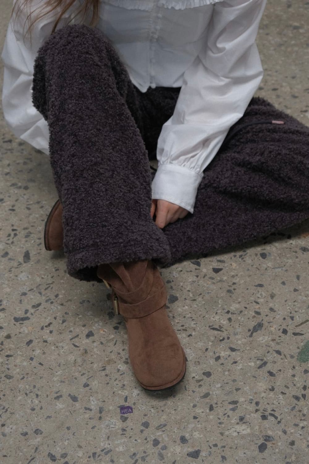 (새상품/기장수선) 포에토 밤비 테리 팬츠 차콜 상품이미지4