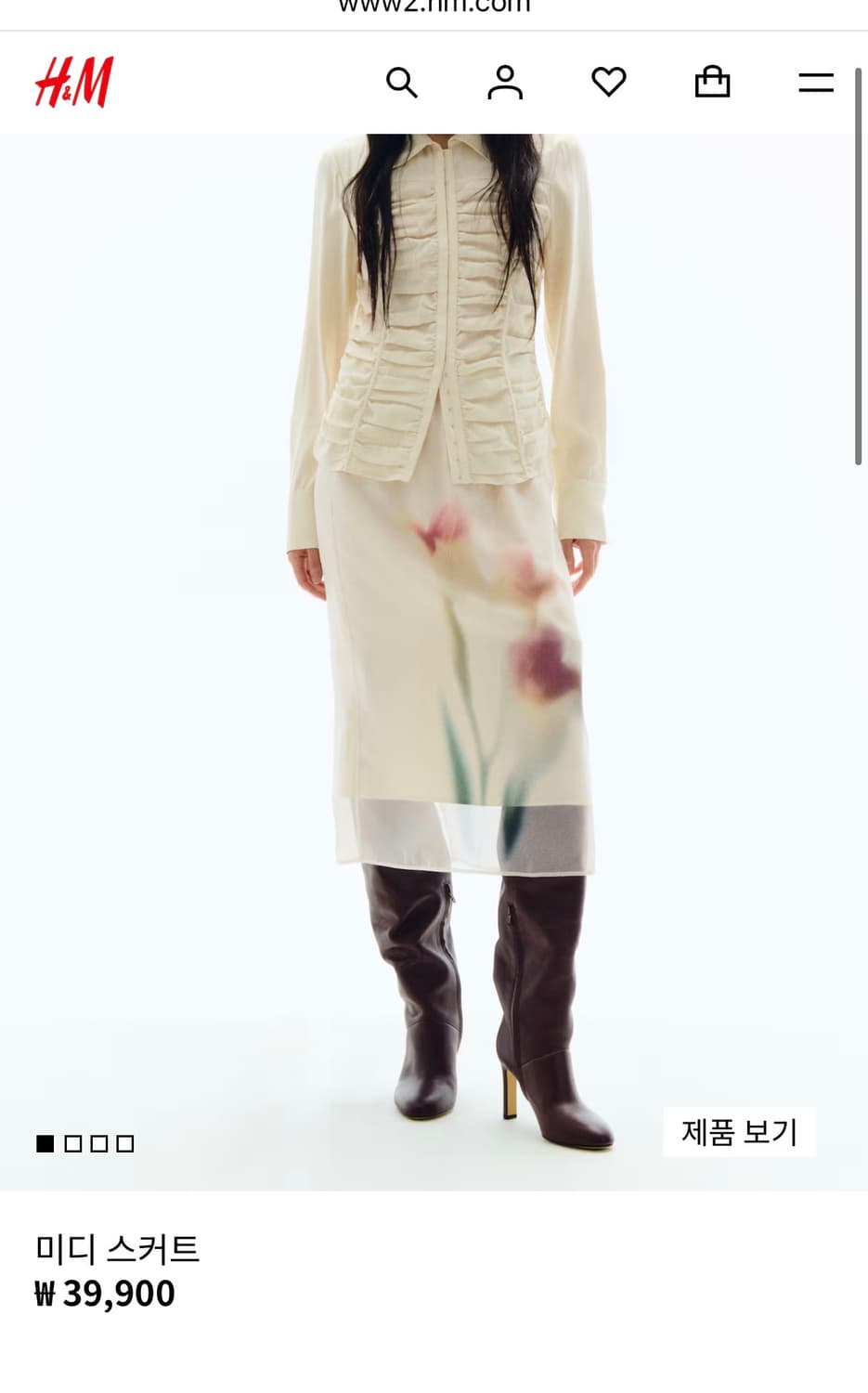 h&m 미디 플로럴 스커트 구합니다!! 상품이미지1