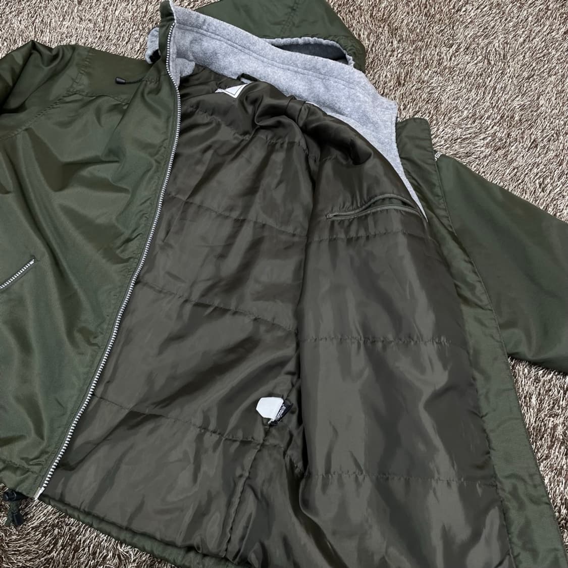 라크로스 Lacrosse 카키 올드스쿨 후드 윈드브레이커 L 상품이미지5