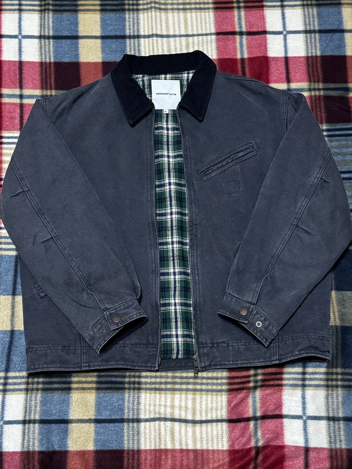 에스피오나지 캔버스 워크자켓 (차콜 네이비,XL) 상품이미지1