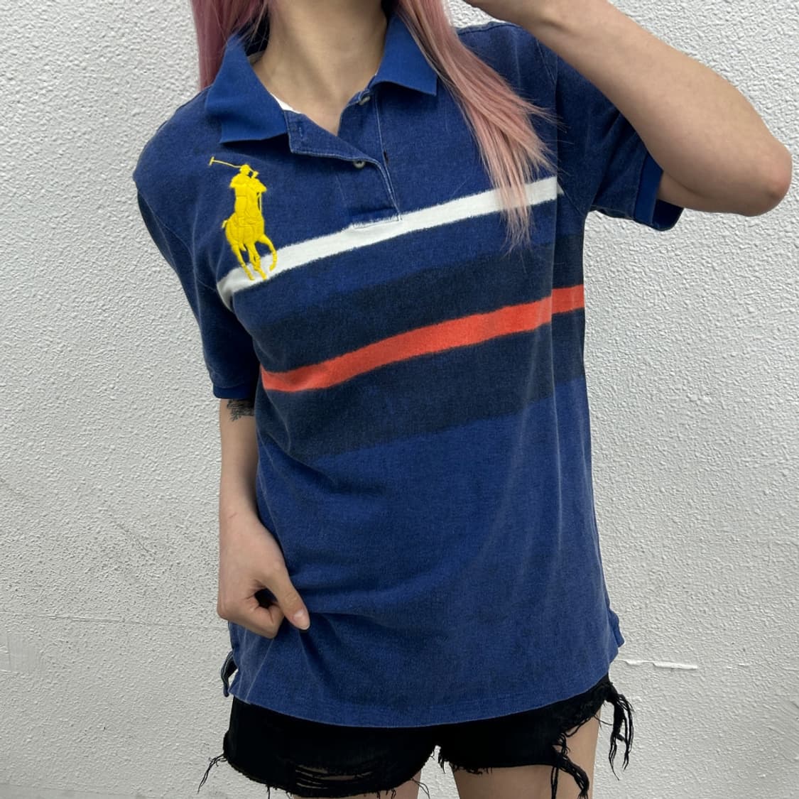 폴로 랄프로렌 빅포니 네이비 카라 반팔 XL 상품이미지1