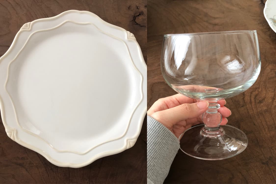 [직수입] 빈티지 접시/와인잔 2 set  상품이미지1
