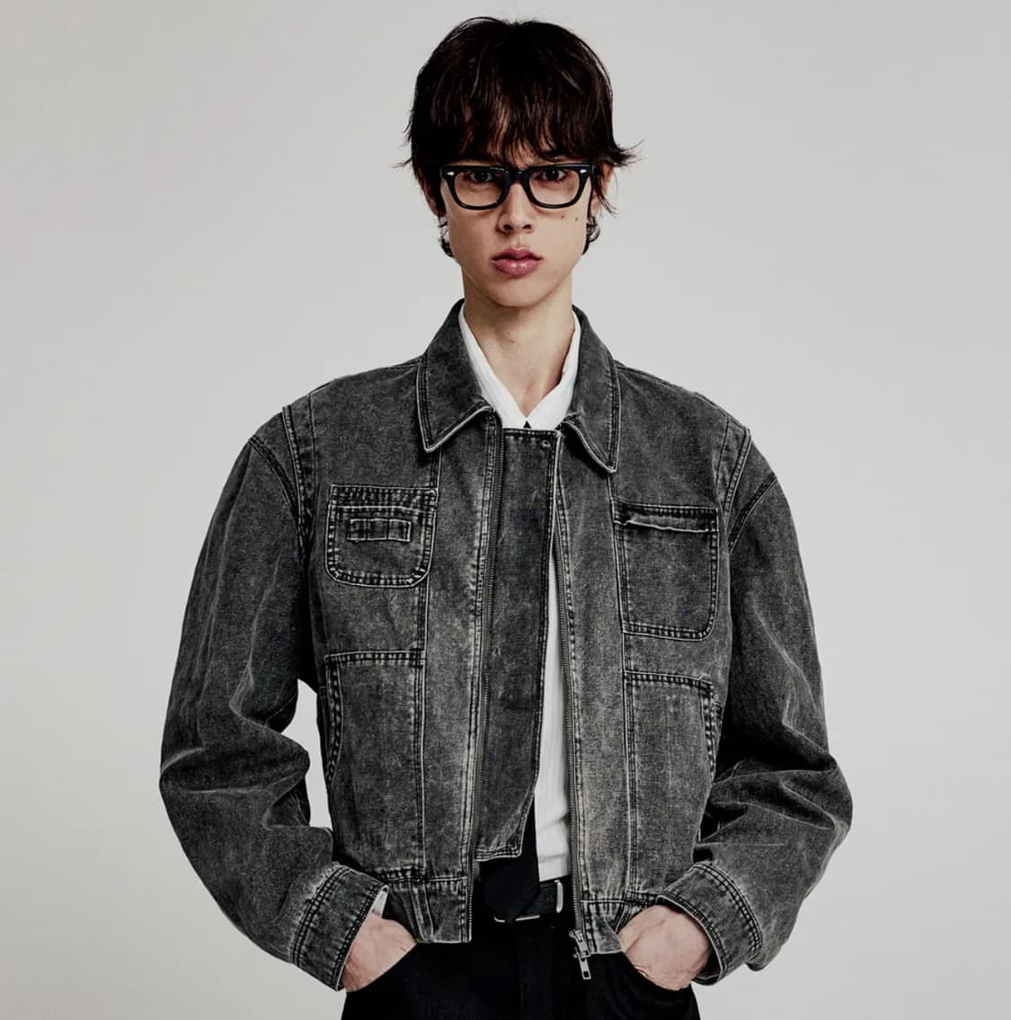 엘무드 캔버스 코튼 블루종 다크그레이44 구매합니다  상품이미지1