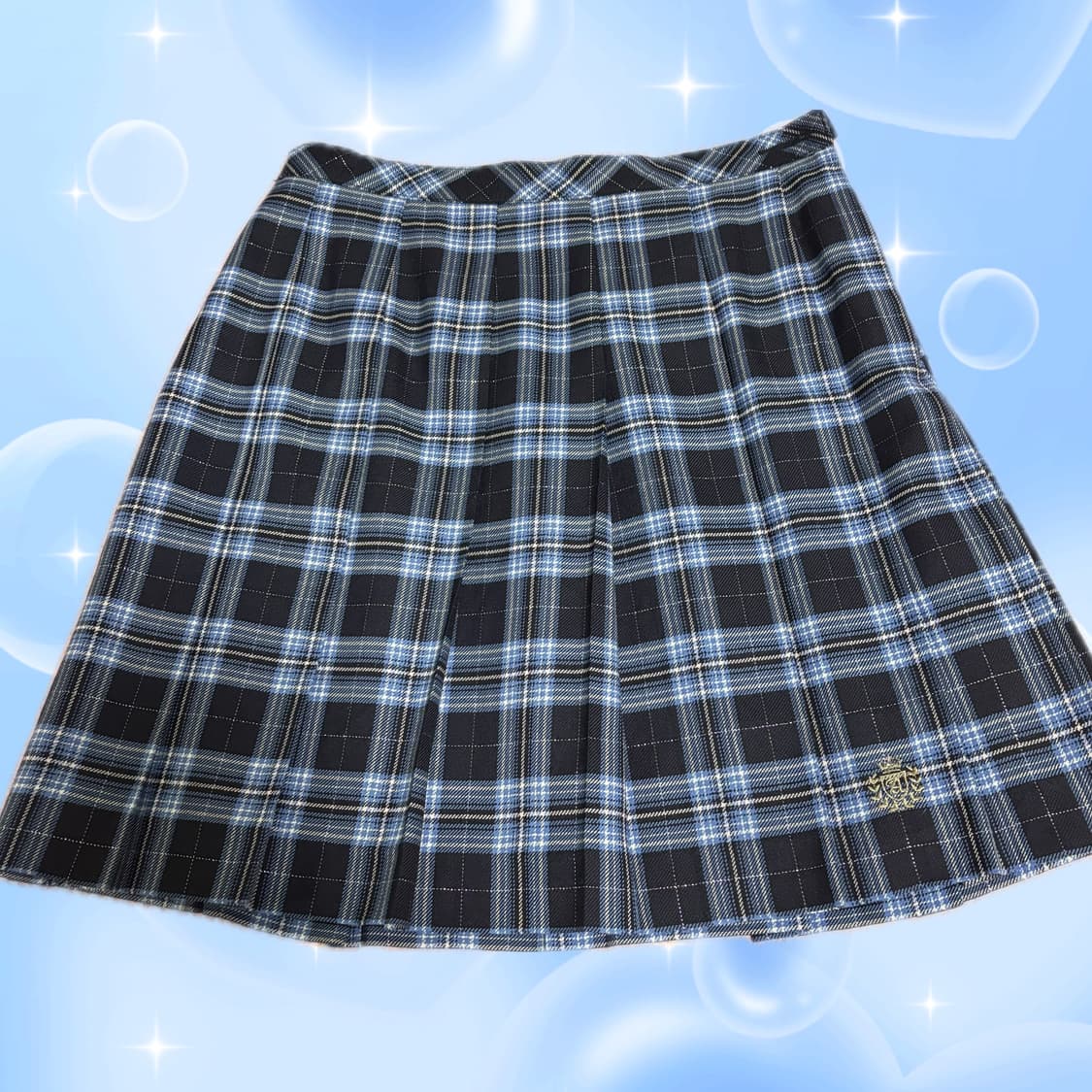 블루 체크 스커트 상품이미지1