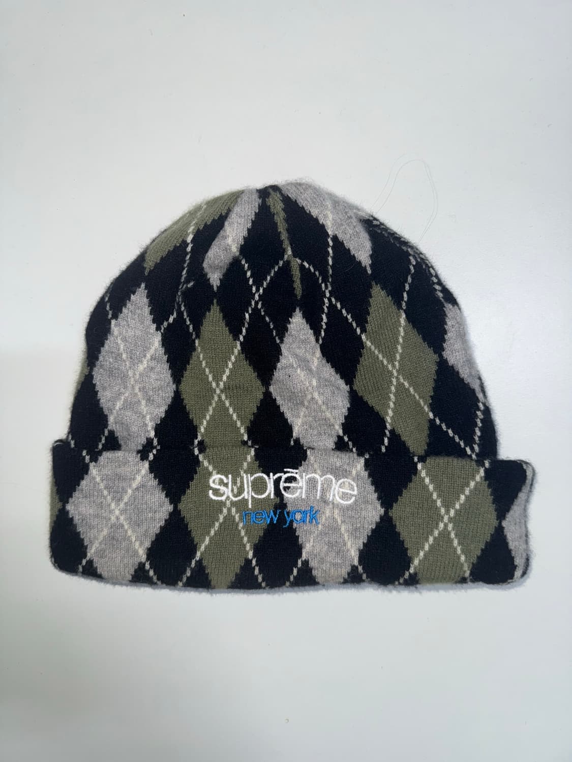 슈프림 아가일 캐시미어 비니 블랙 Supreme Argyle Cashme 상품이미지1