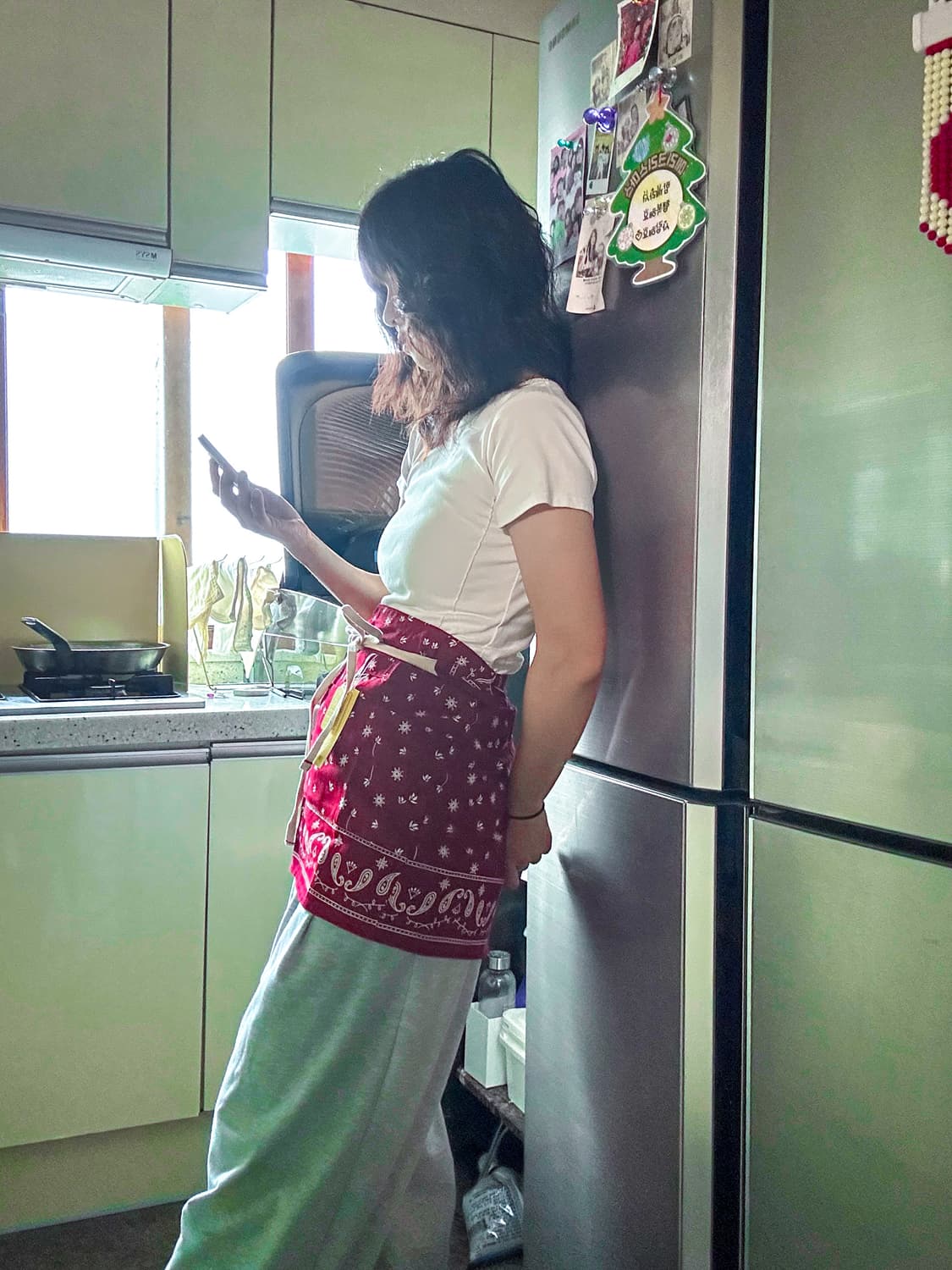 버건디 페이즐리 하프 앞치마 | ZAKANAKA 상품이미지3