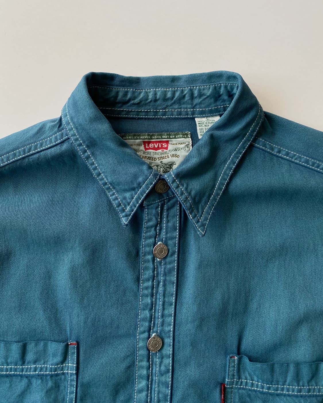 리바이스 페인팅 다잉 다크 그린 셔츠 상품이미지3