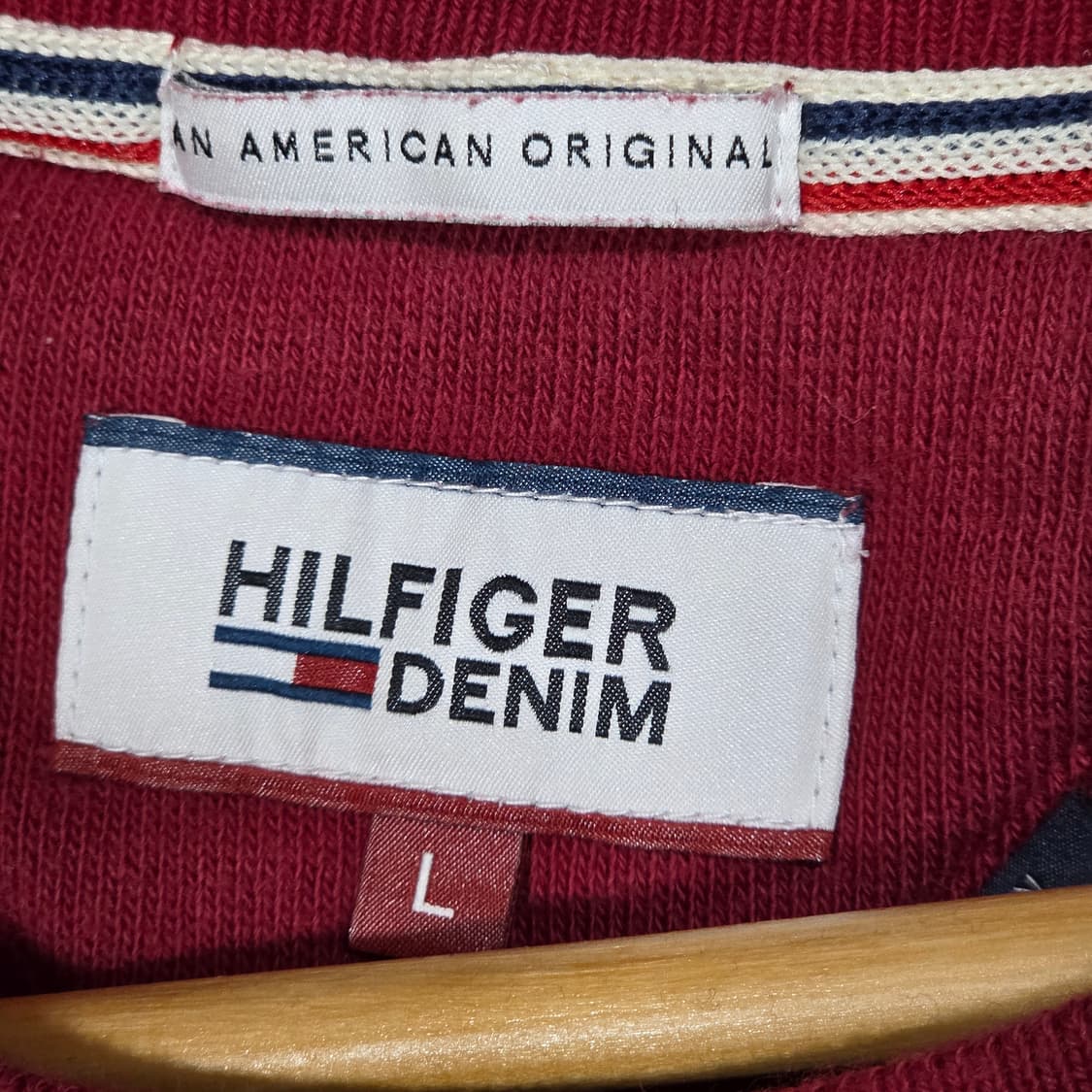 타미힐피거 버건디 별 자수 기모 맨투맨 상품이미지8