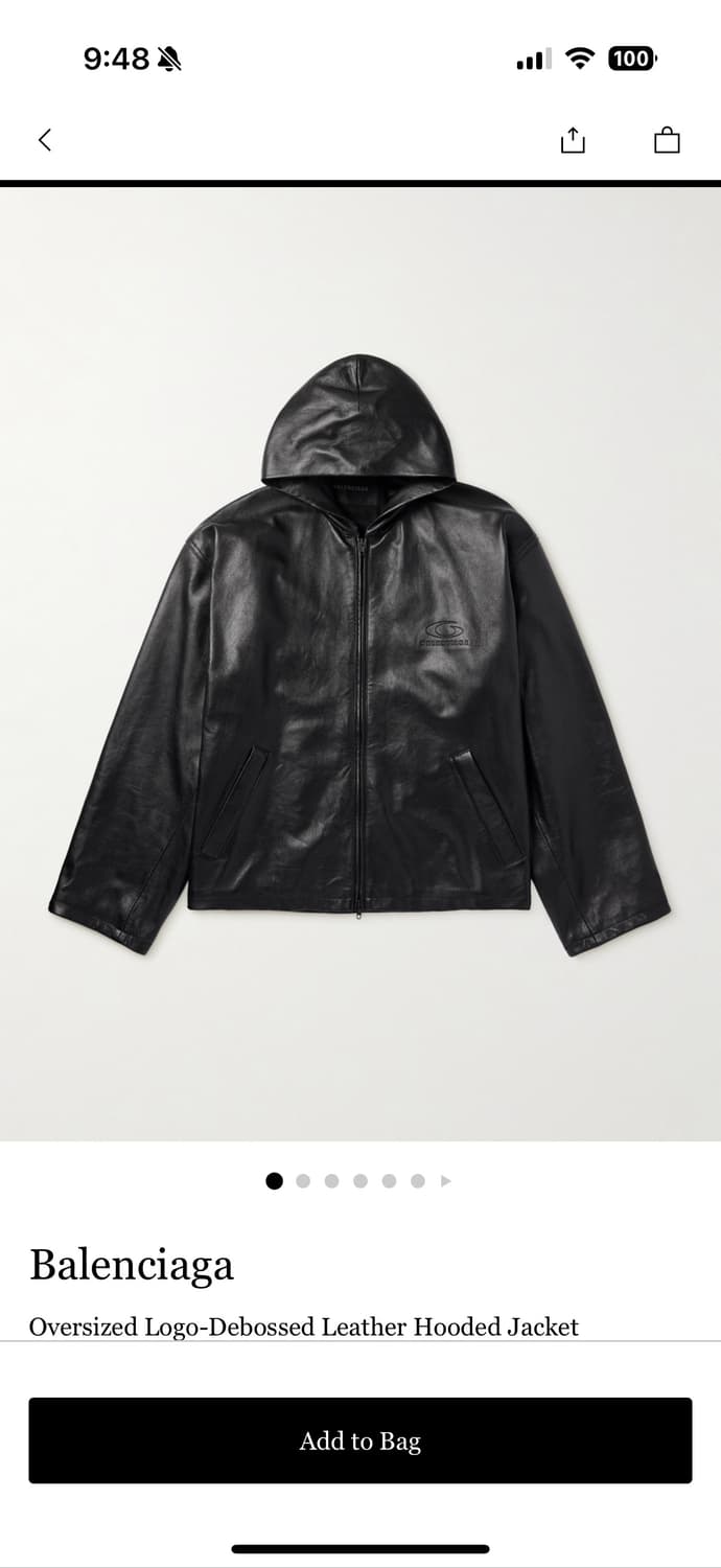 (1) 발렌시아가 오버사이즈 레더 후드 자켓 상품이미지7