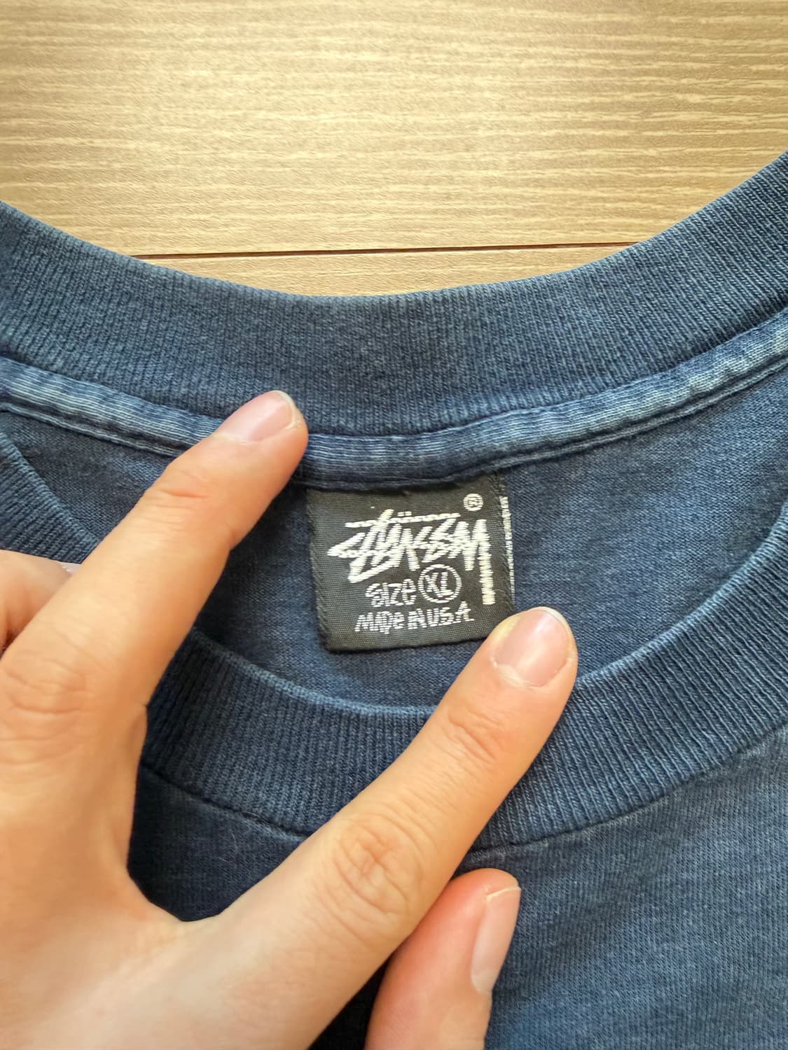 80s 스투시 딥네이비 롱슬리브 숀스투시 usa made 상품이미지3