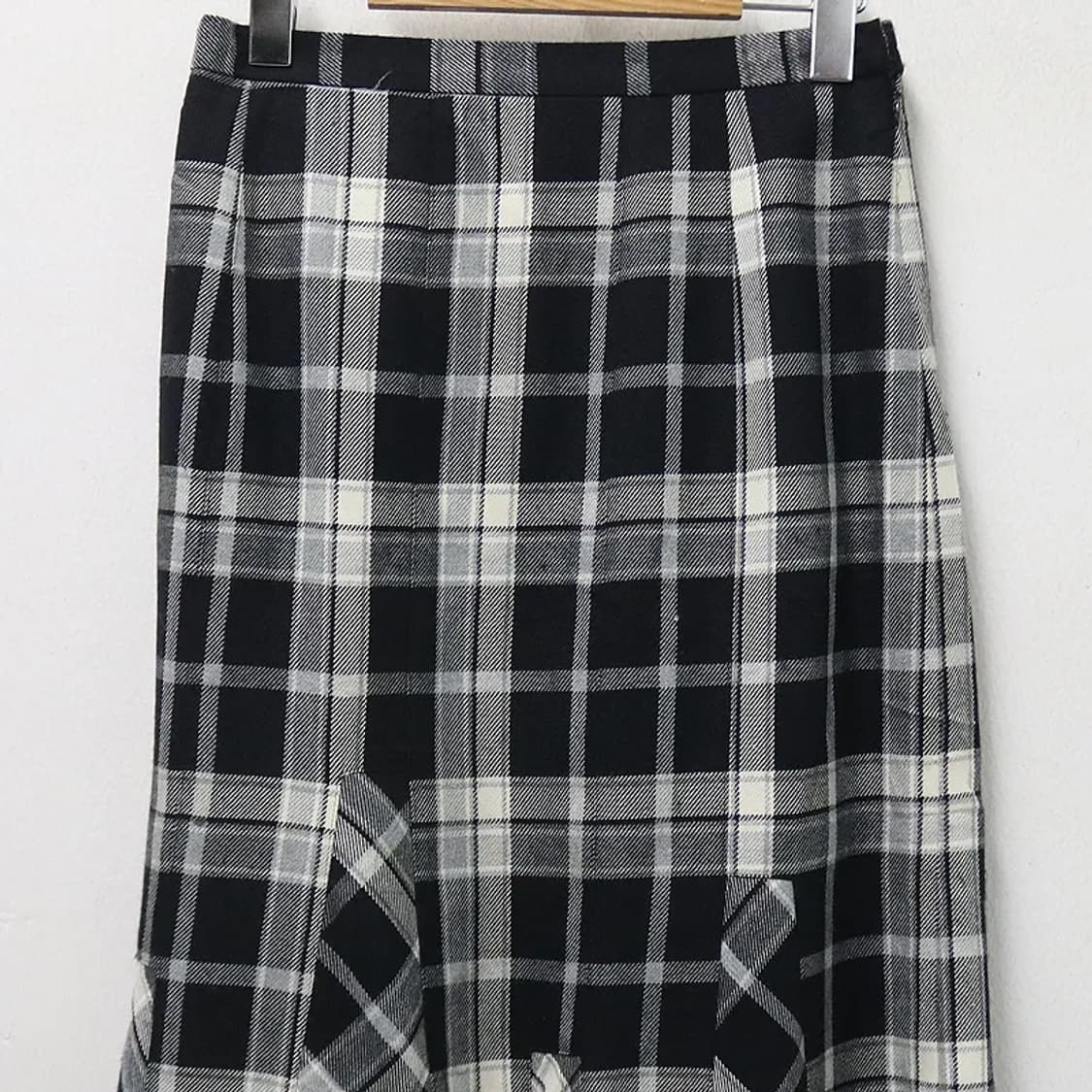 VAREN 체크 머메이드 울 혼방 롱 스커트 61374 상품이미지3