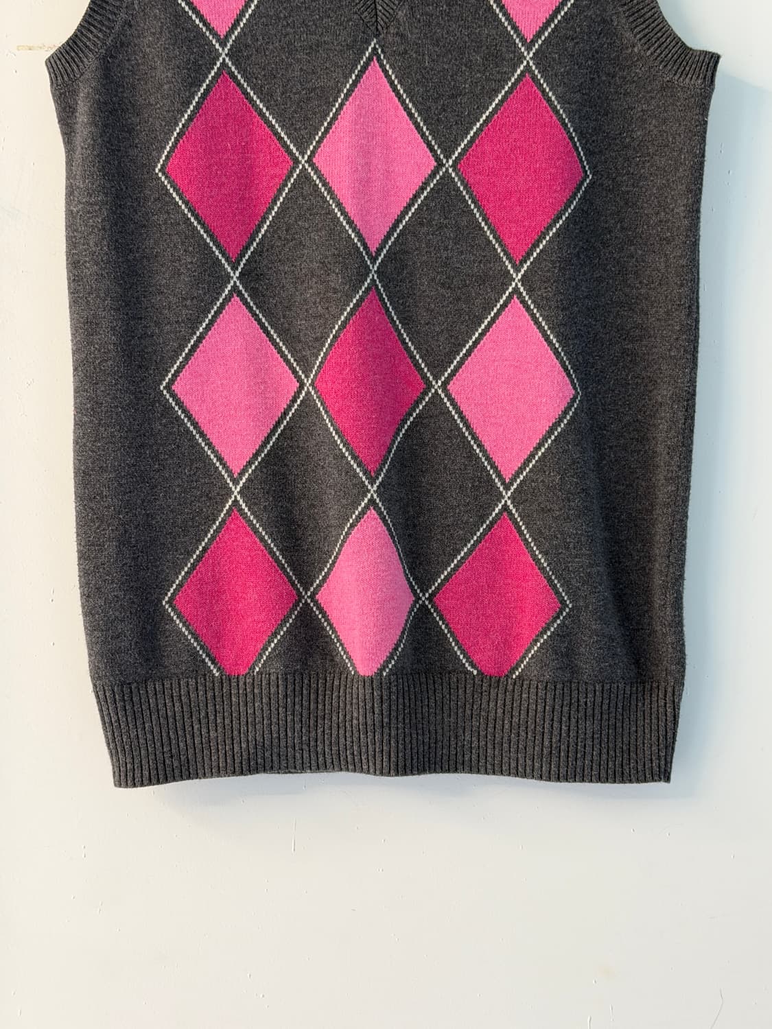 일본빈티지 갭 아가일 니트베스트 상품이미지3