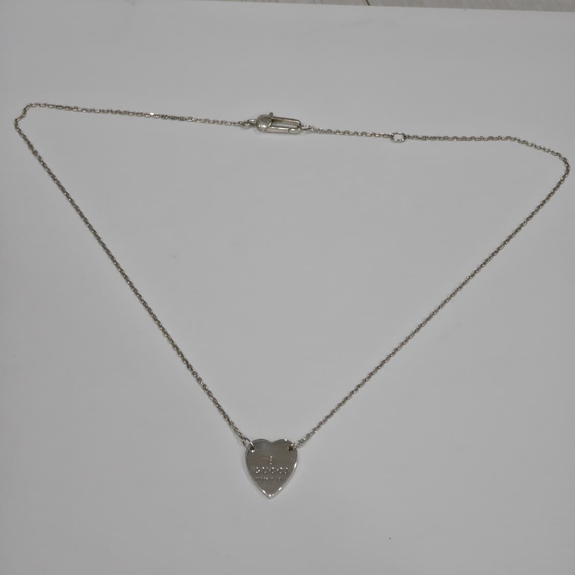 구찌 트레이드마크 하트펜던트 실버 체인 목걸이 상품이미지6