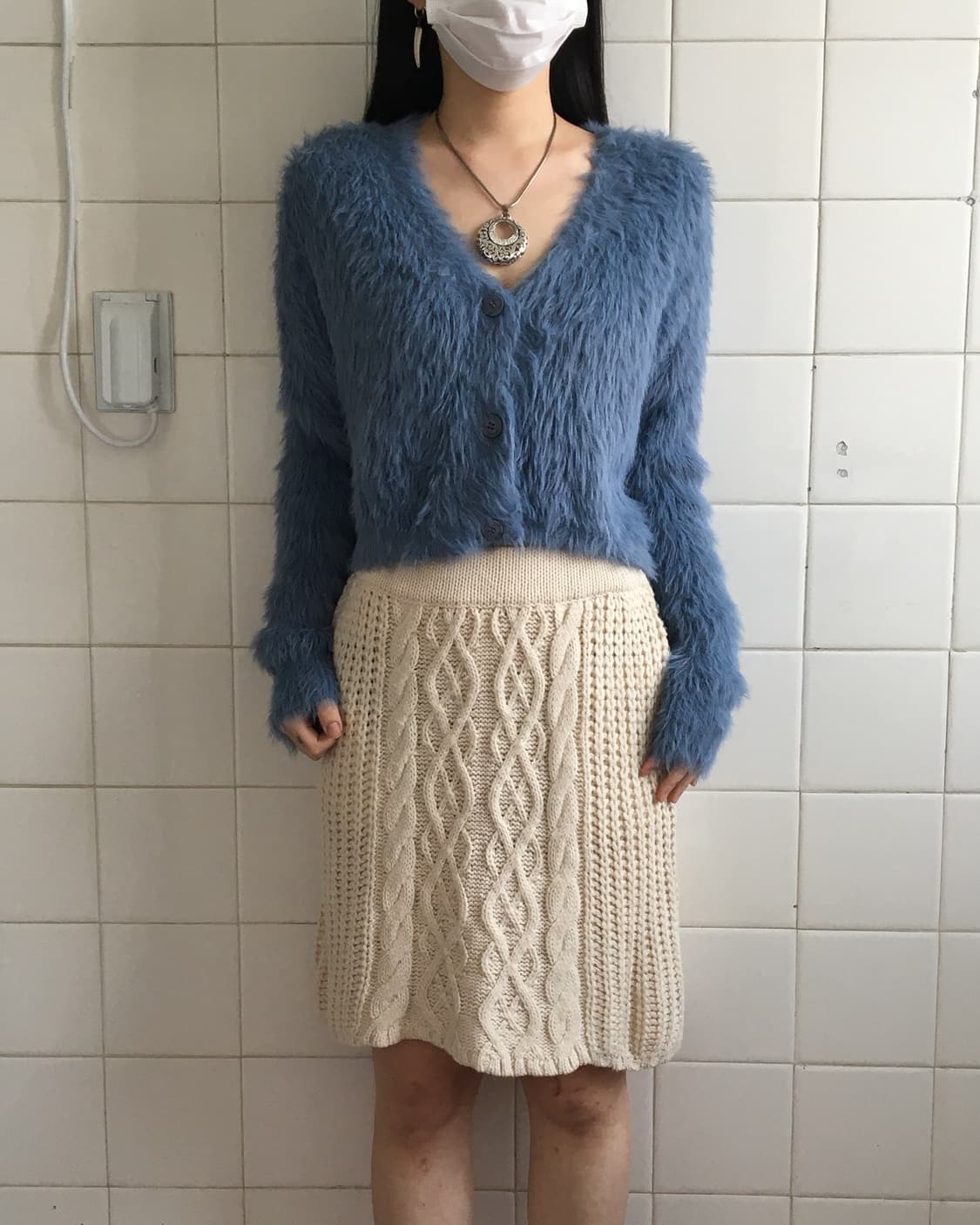 Fluffy knit cardigan 상품이미지1