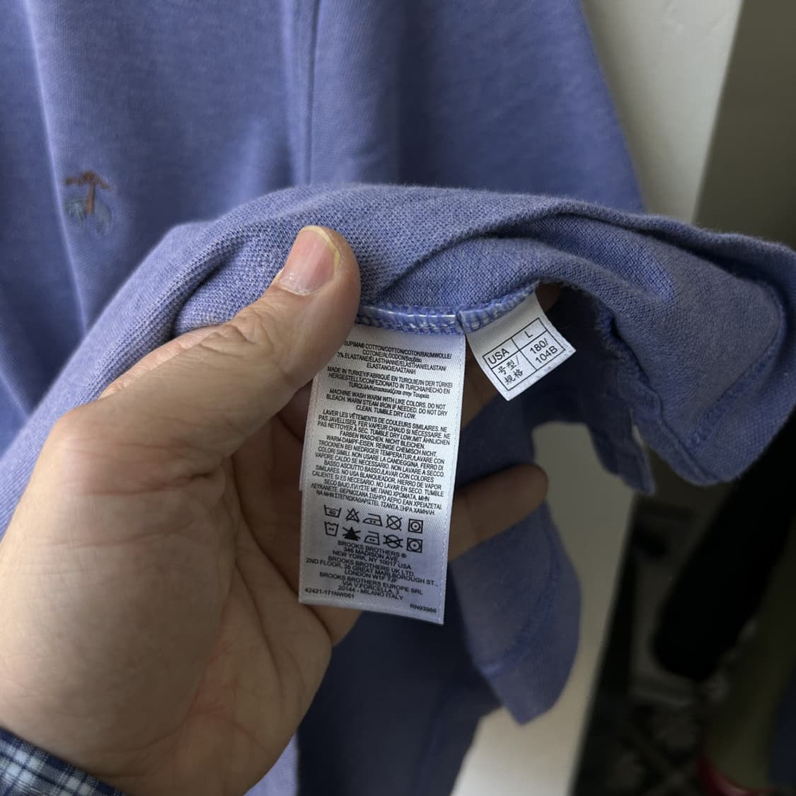 16546 - 브룩스 브라더스 블루 반팔 카라티 상품이미지4