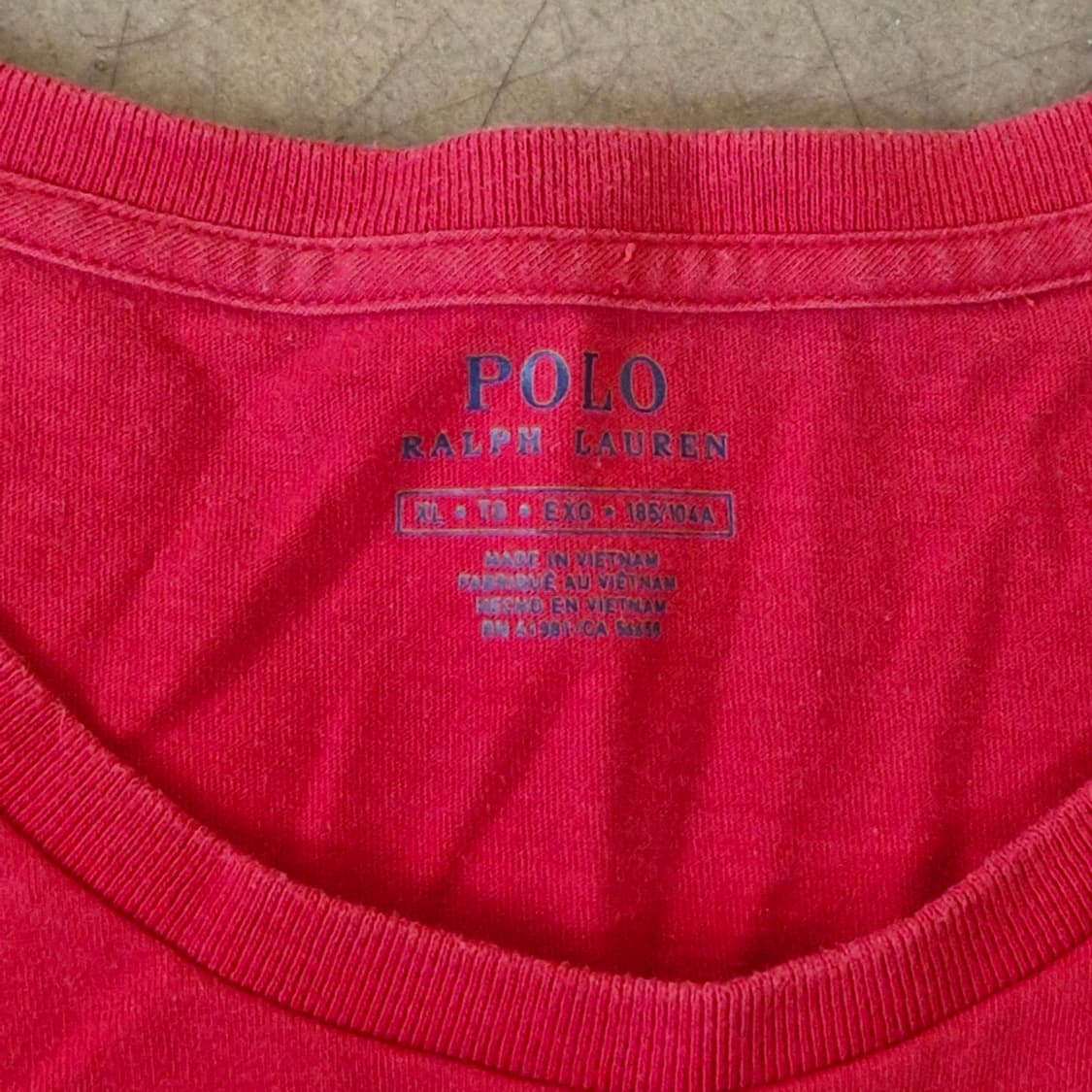 폴로 랄프로렌 레드 반팔 티셔츠 xl 상품이미지3
