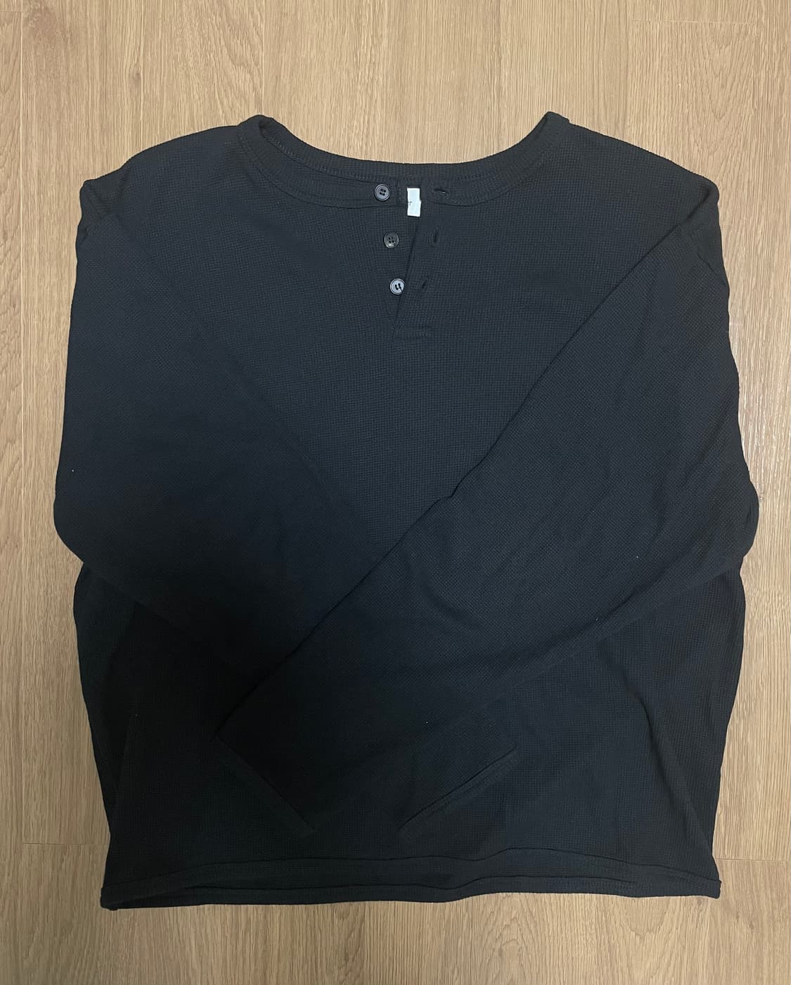 노운 파세르 와플 헨리넥 블랙 상품이미지1