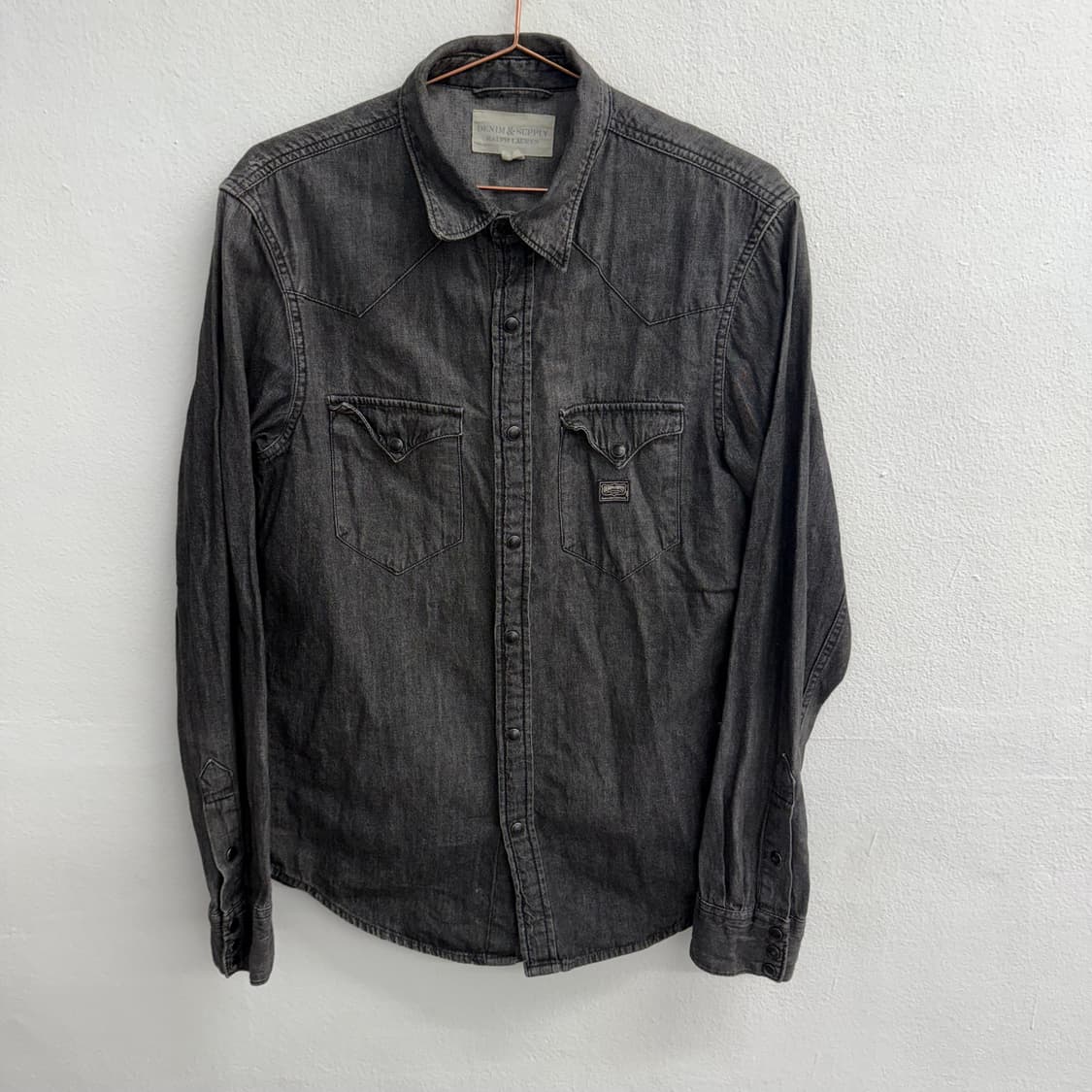 폴로 데님앤서플라이 랄프로렌 흑청 웨스턴 셔츠 (S) 상품이미지1