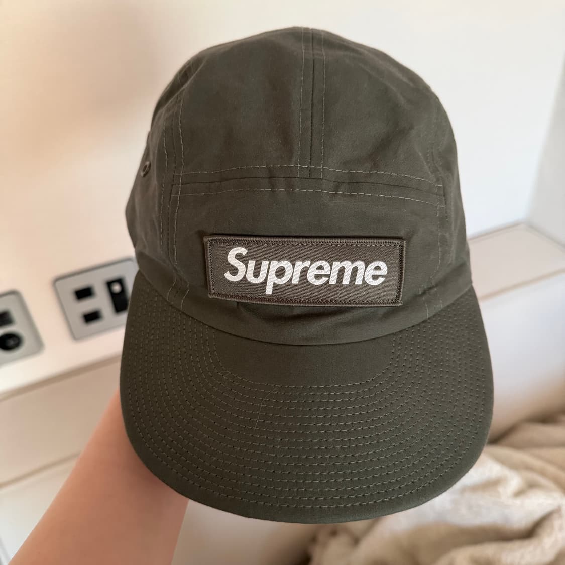 슈프림 왁스 코튼 캠프캡 올리브 상품이미지1