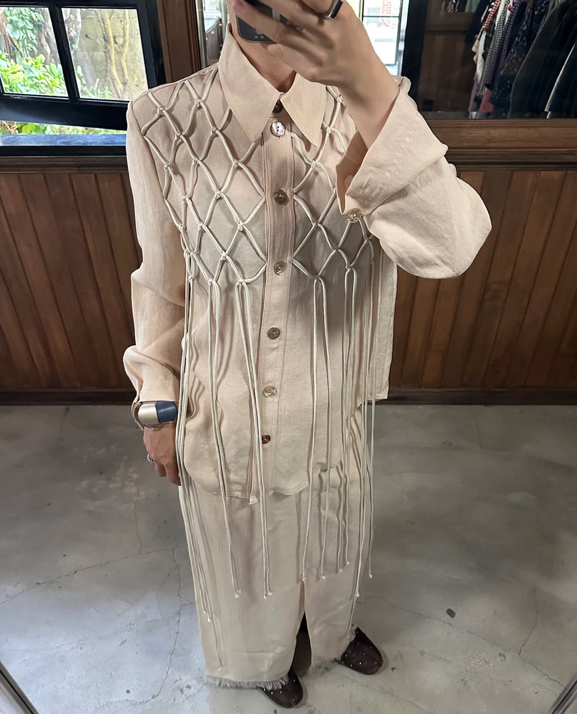 NANUSHKA rope-detail linen shirt & skirt 상품이미지3