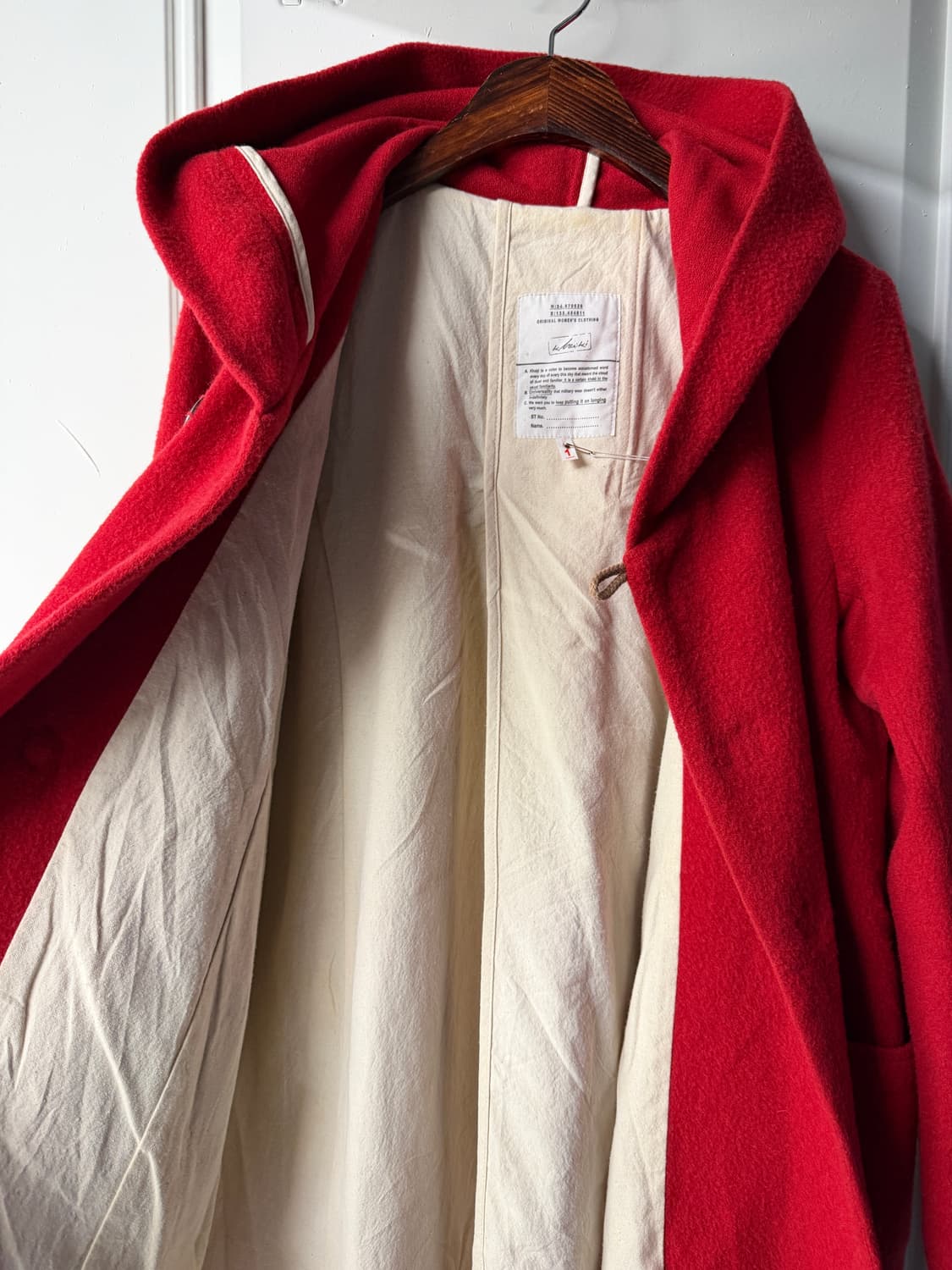 일본빈티지 kha:ki 레드 울 더플코트 상품이미지9