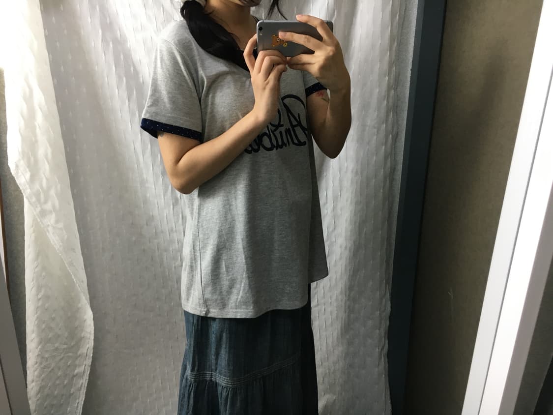 그레이 도트 레이어드 티셔츠 상품이미지3