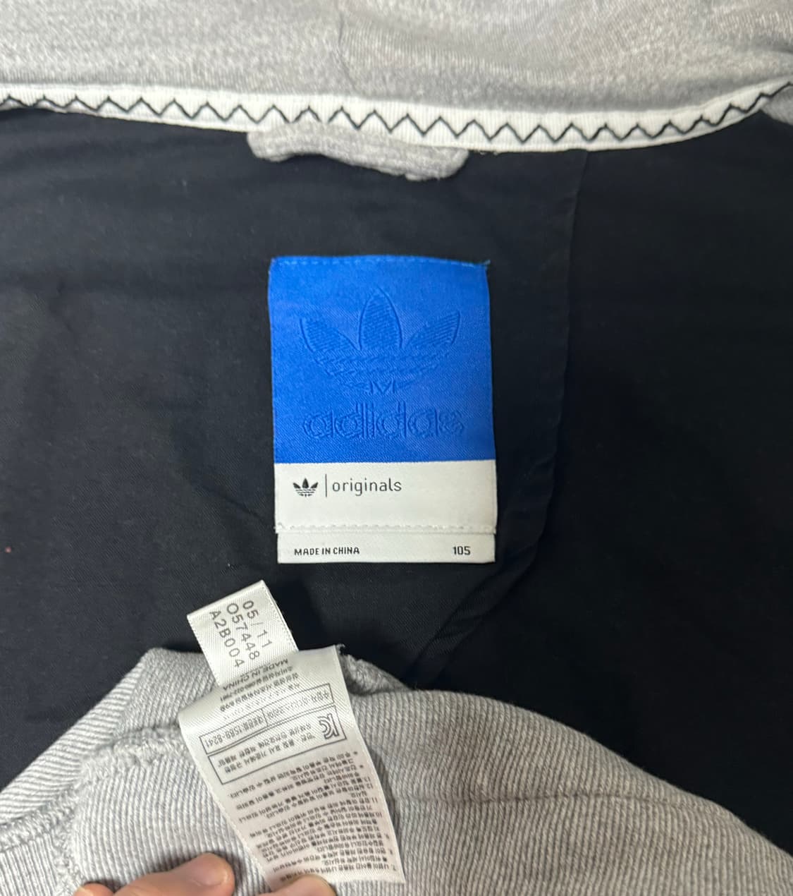 아디다스 삼선 라이트그레이 후드집업 자켓 상품이미지7