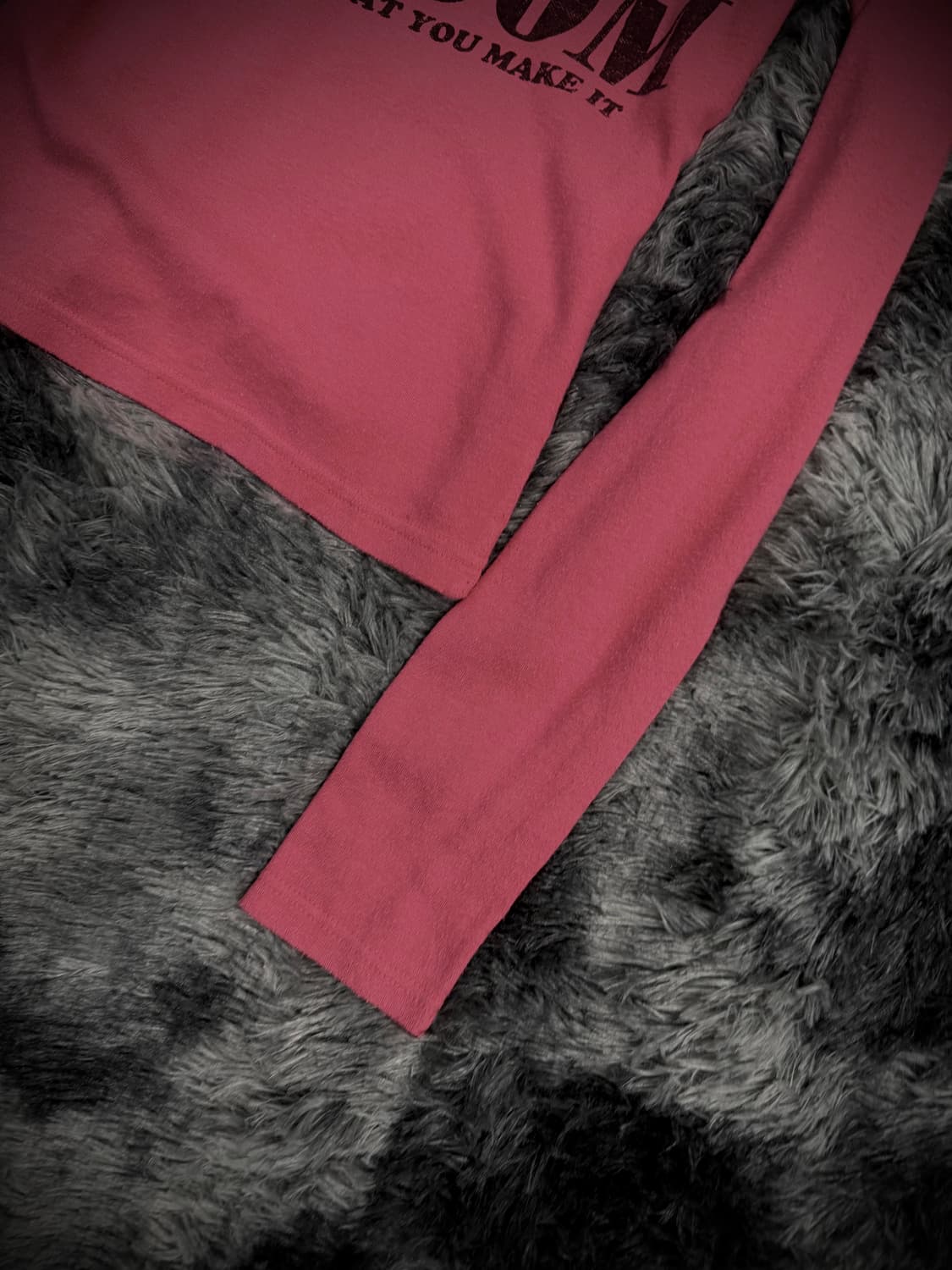 핑크 y2k 퍼프숄더 크롭 레터링 긴팔 상품이미지5