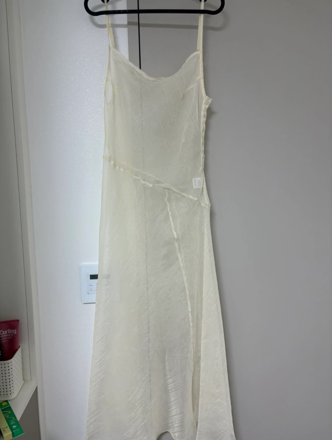 바스켓 시스루 레이어드 원피스 아이보리 상품이미지9