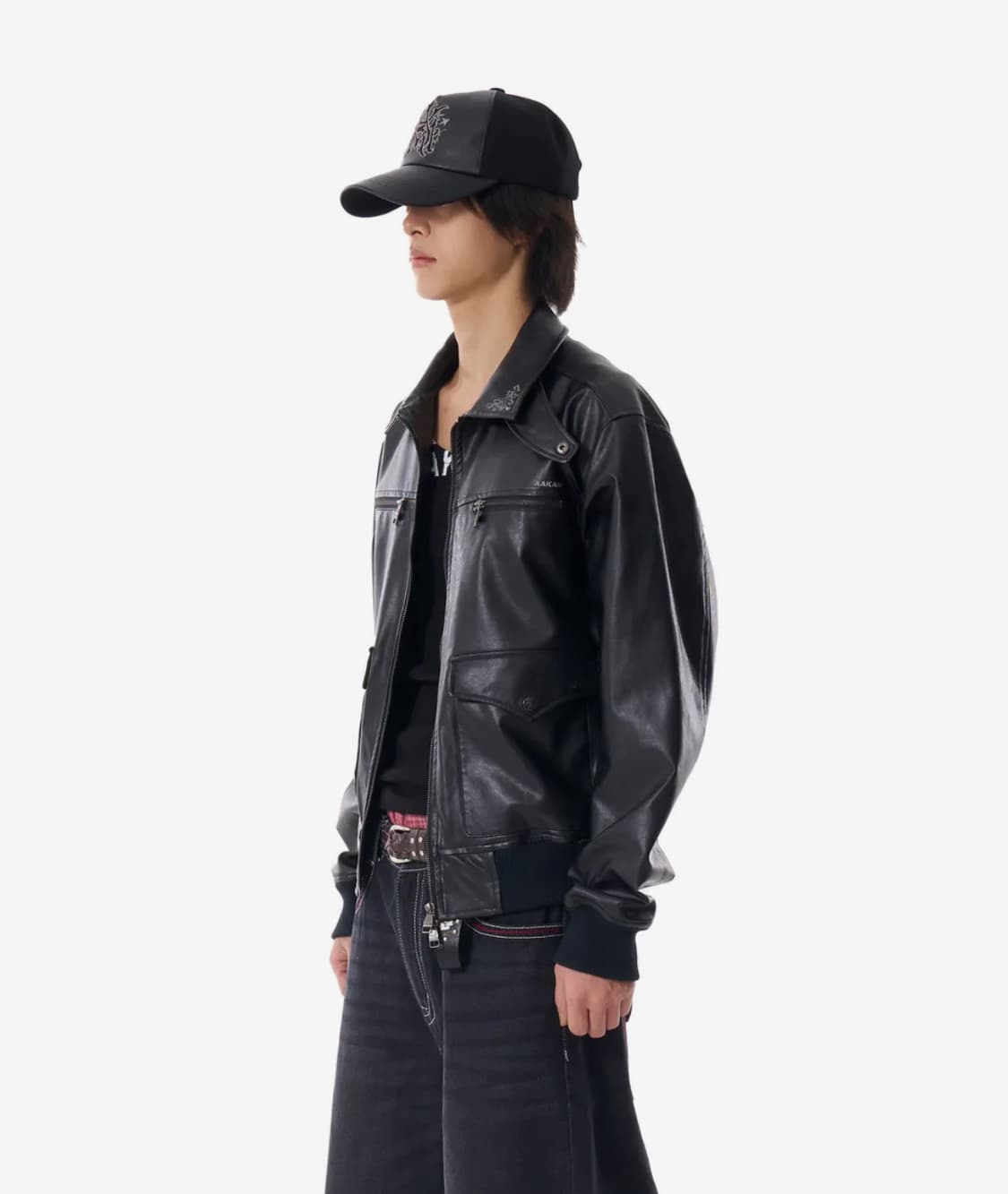 Western Collar Leather Jacket (Black) 2 상품이미지5