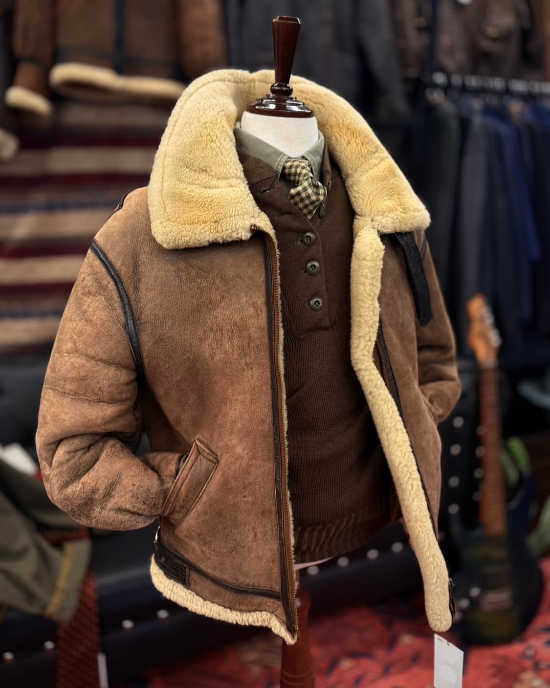 90s 아비렉스 미국생산 B-3 리얼레더 무스탕 플라이트 자켓 N486 상품이미지1