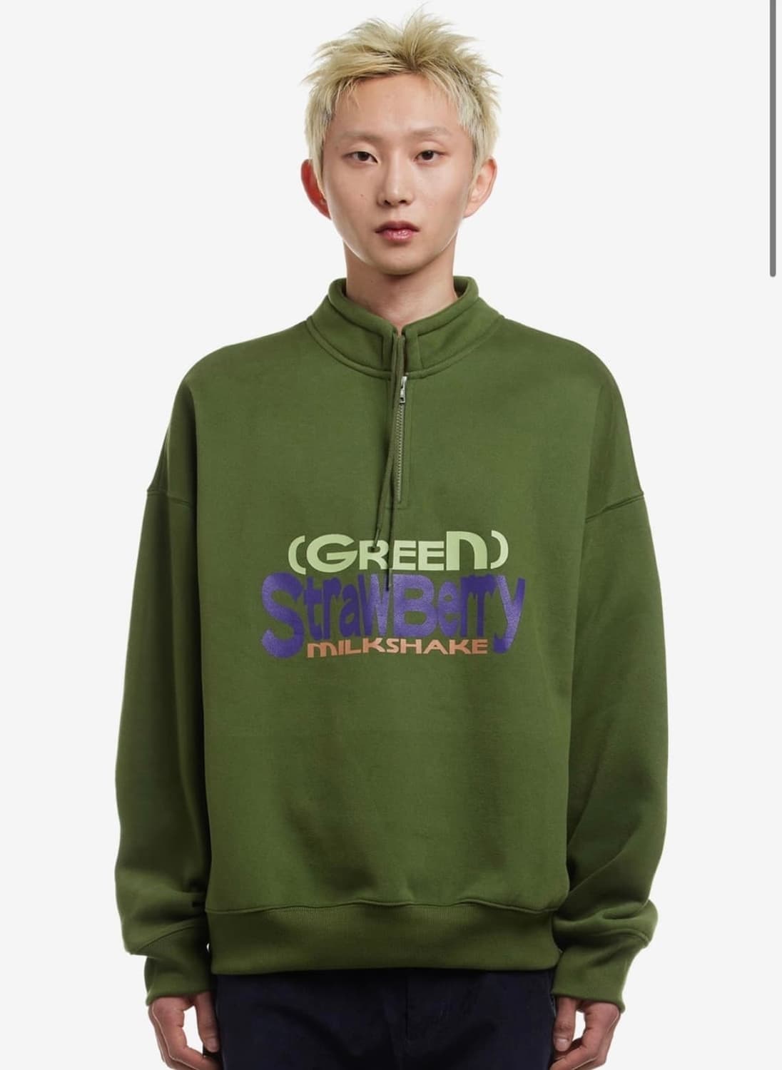 Teket 하프집업 맨투맨 그린 L 상품이미지1