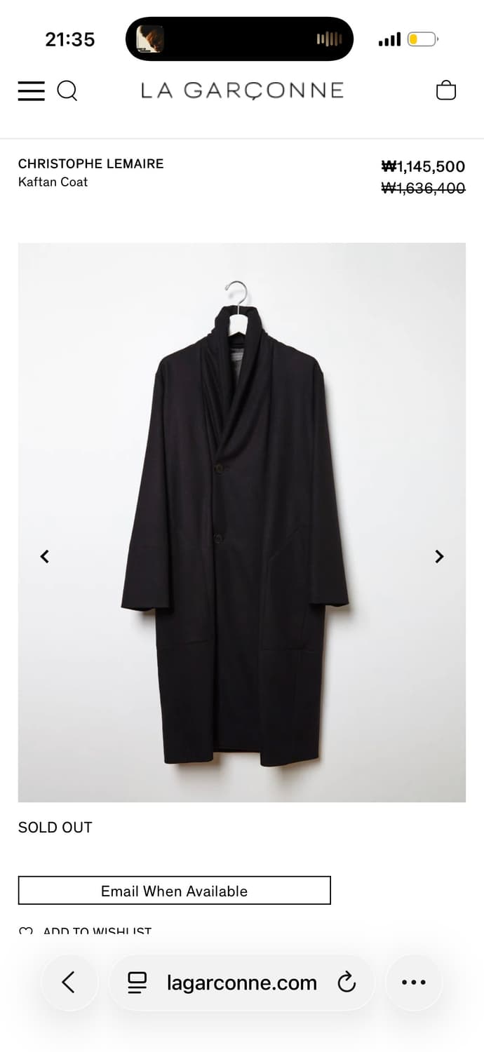 크리스토프 르메르 14fw 카프탄 코트 상품이미지4