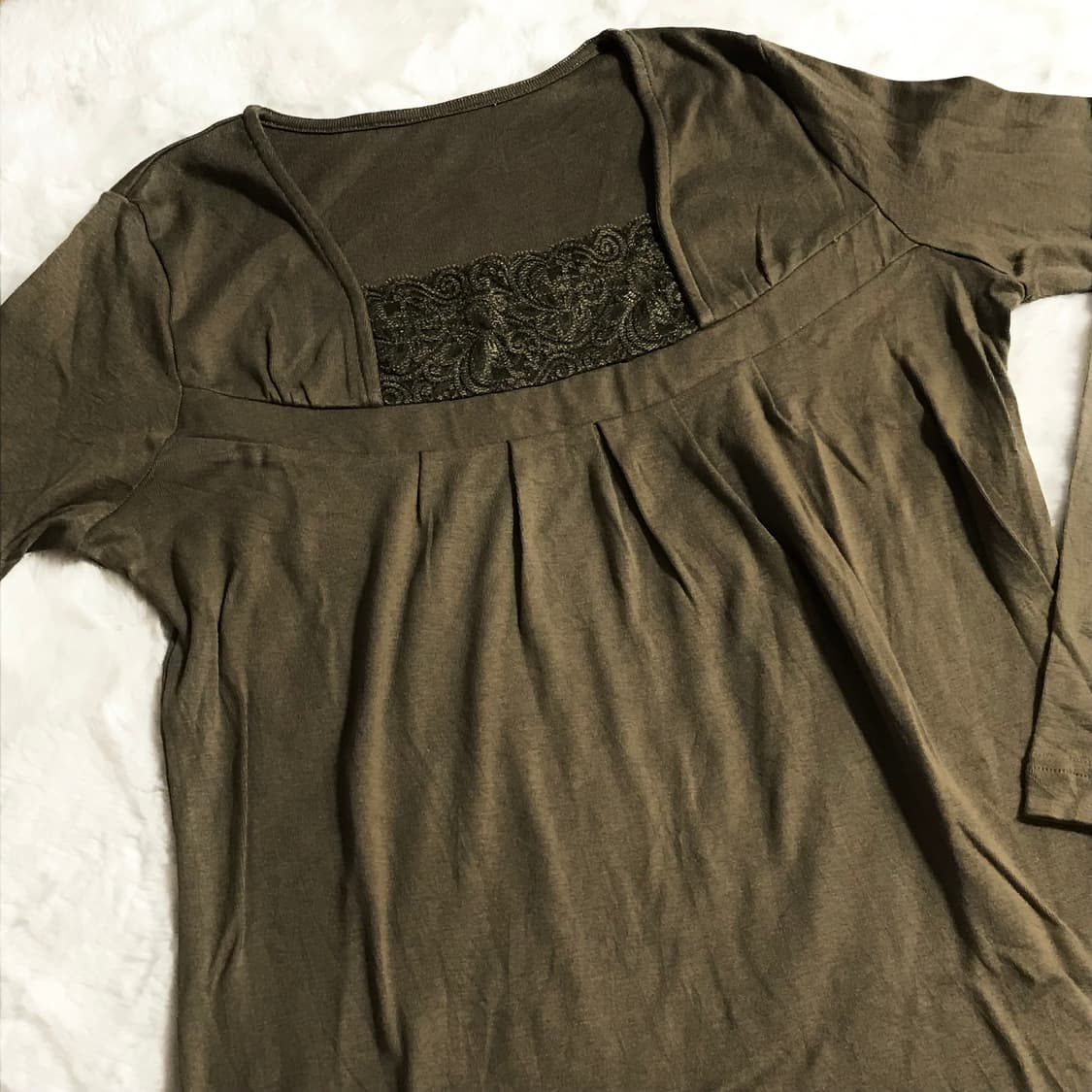 레이스 카키 롱슬리브 일본 빈티지 원피스 y2k모리걸 갸루 하구미 그런지 상품이미지2