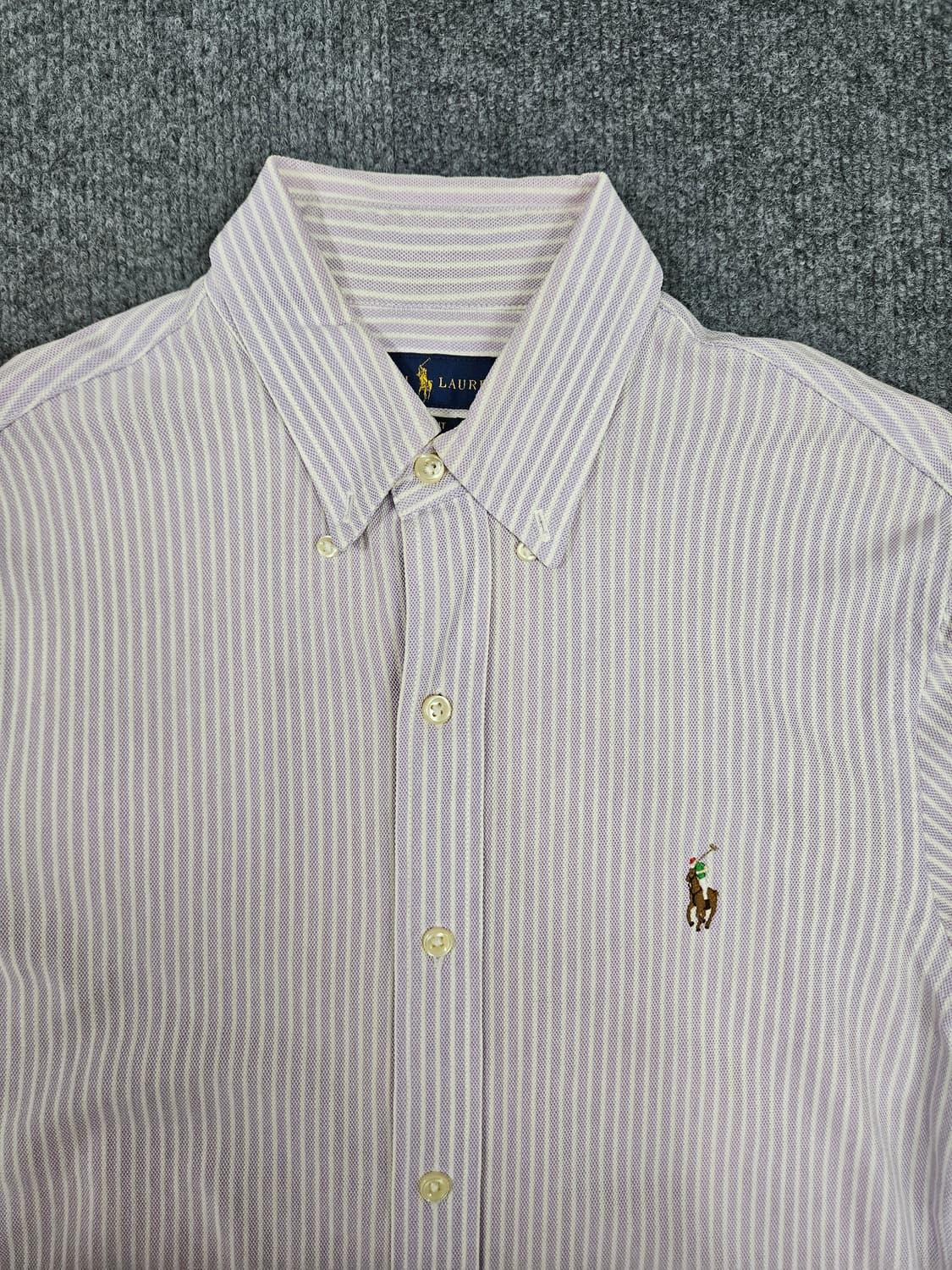 폴로 랄프로렌 퍼플 여성 스트라이프 셔츠 슬림핏 (급처) 상품이미지2