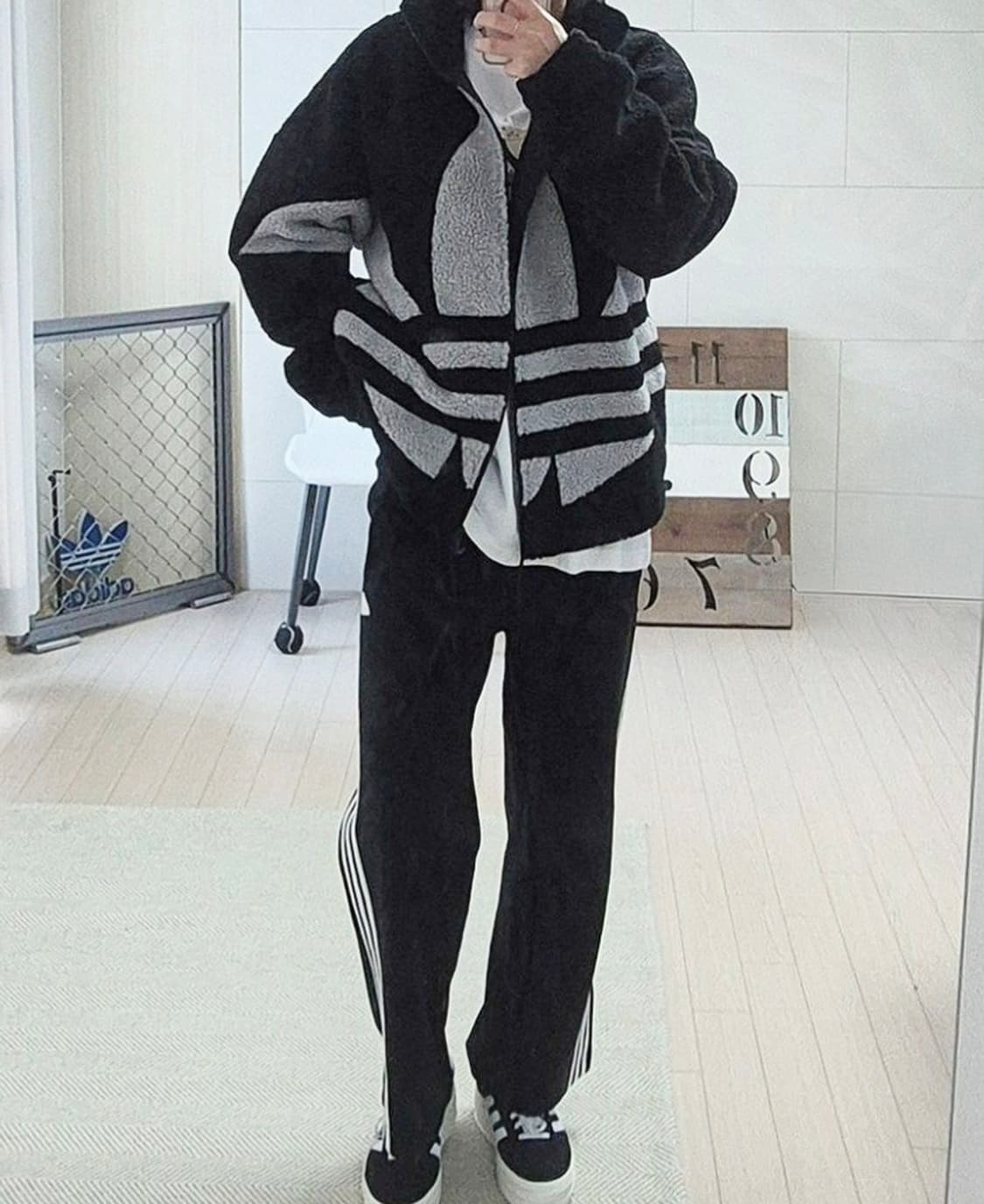 아디다스 오리지널 빅 프레포일 쉐르파 플리스 집업 상품이미지5