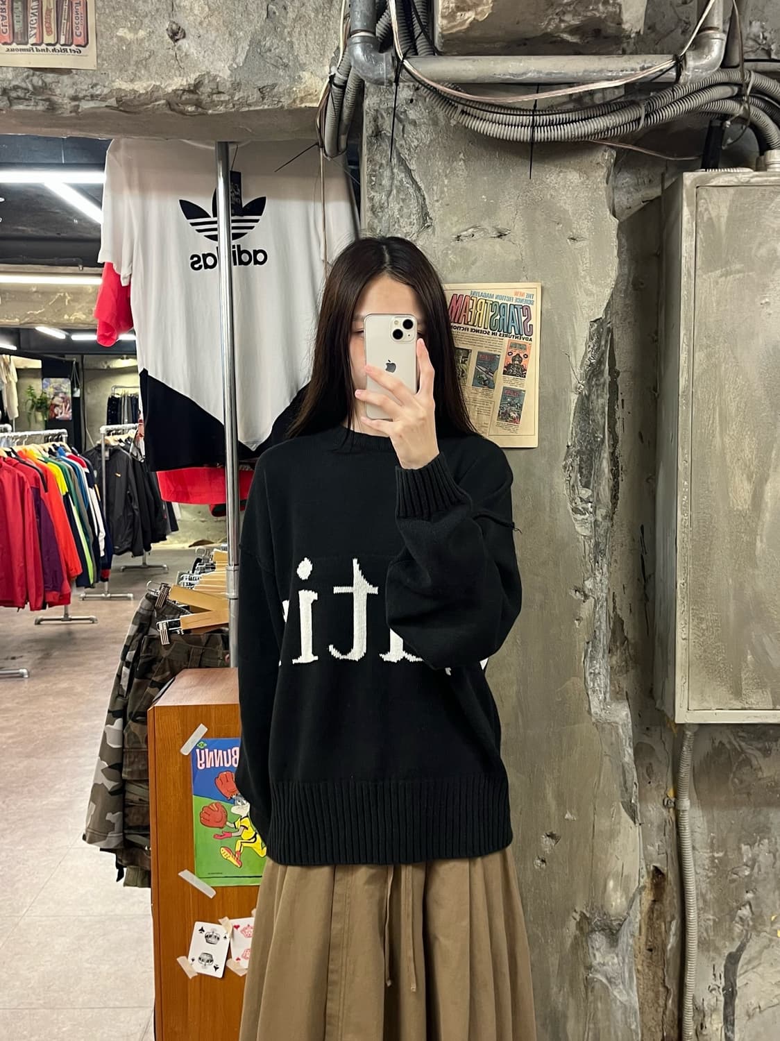 마뗑킴 빅로고 니트 블랙 #csz1401 상품이미지2
