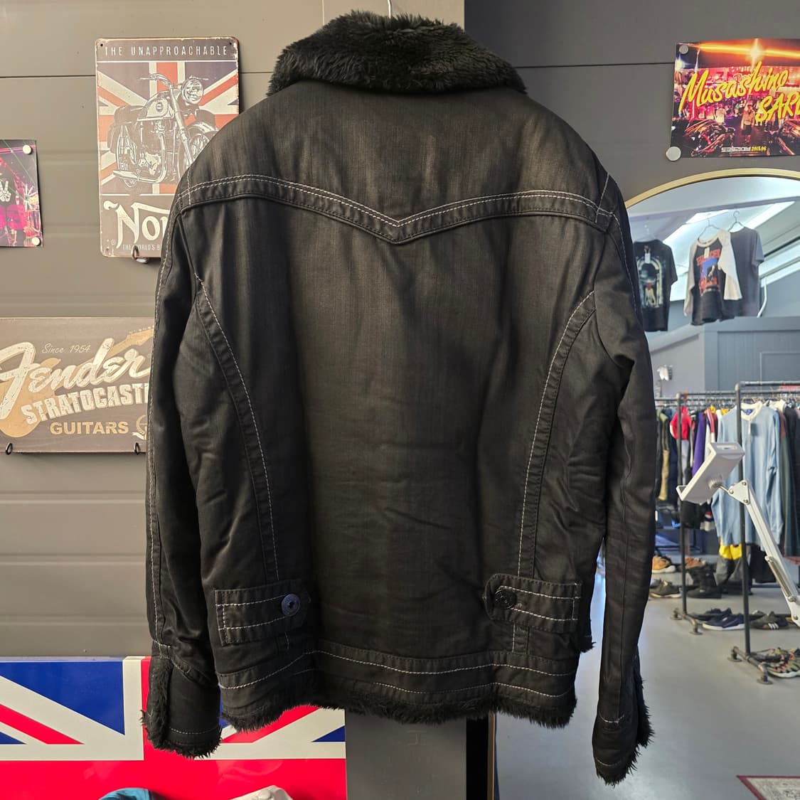 SHANE JEANS 쉐르파 웨스턴  블랙 데님 트러커  상품이미지2