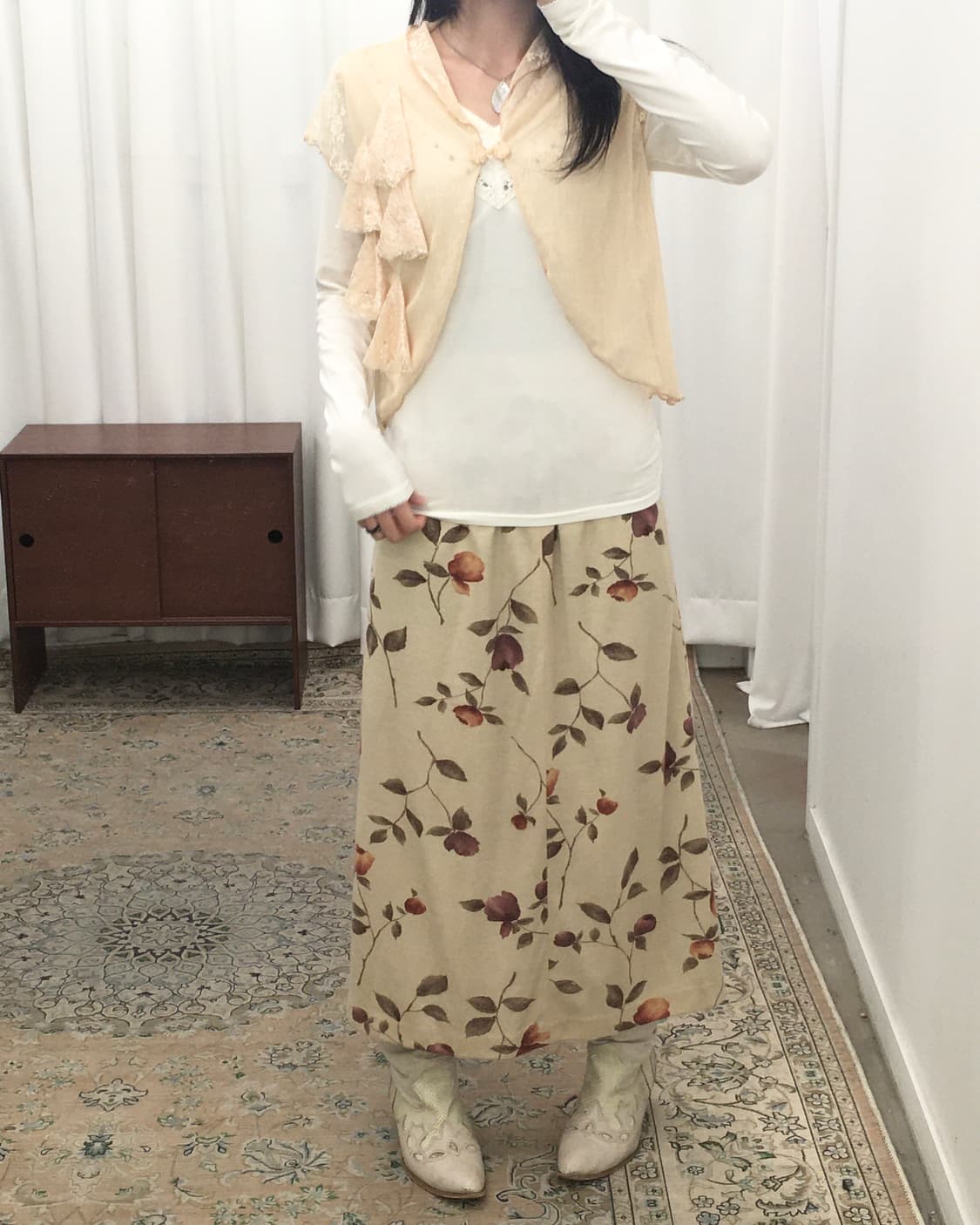 아이보리 프릴 가디건 상품이미지3