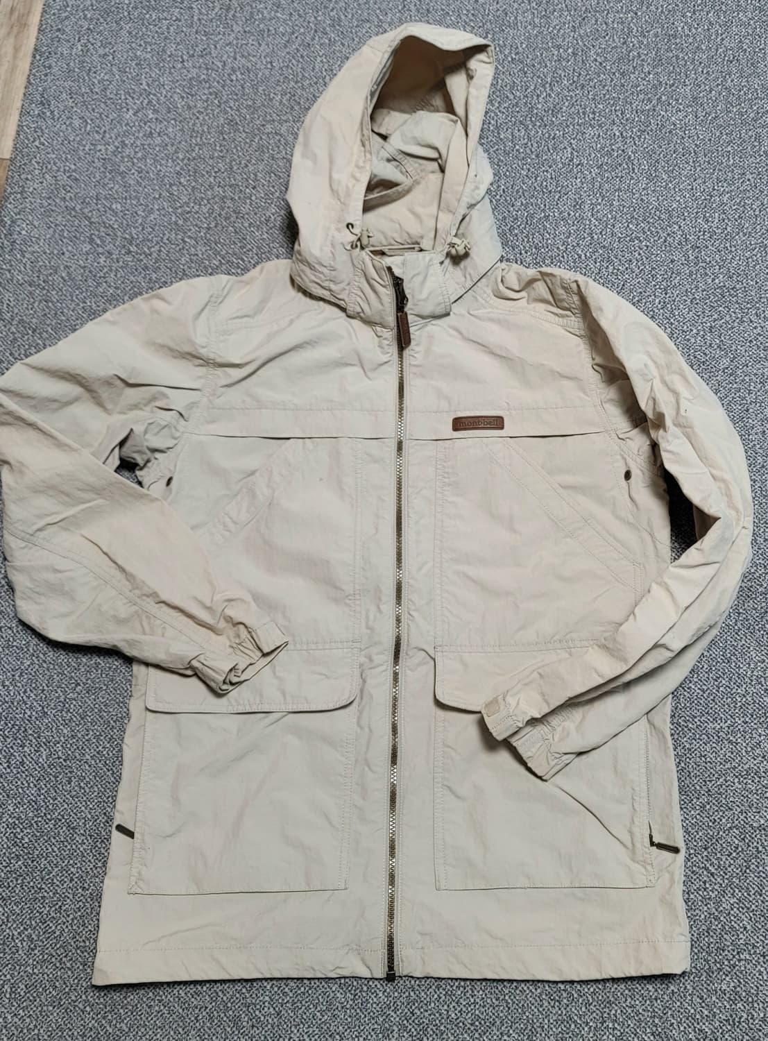 몽벨 후드 마운틴 자켓 M 라이트 베이지 L 상품이미지1