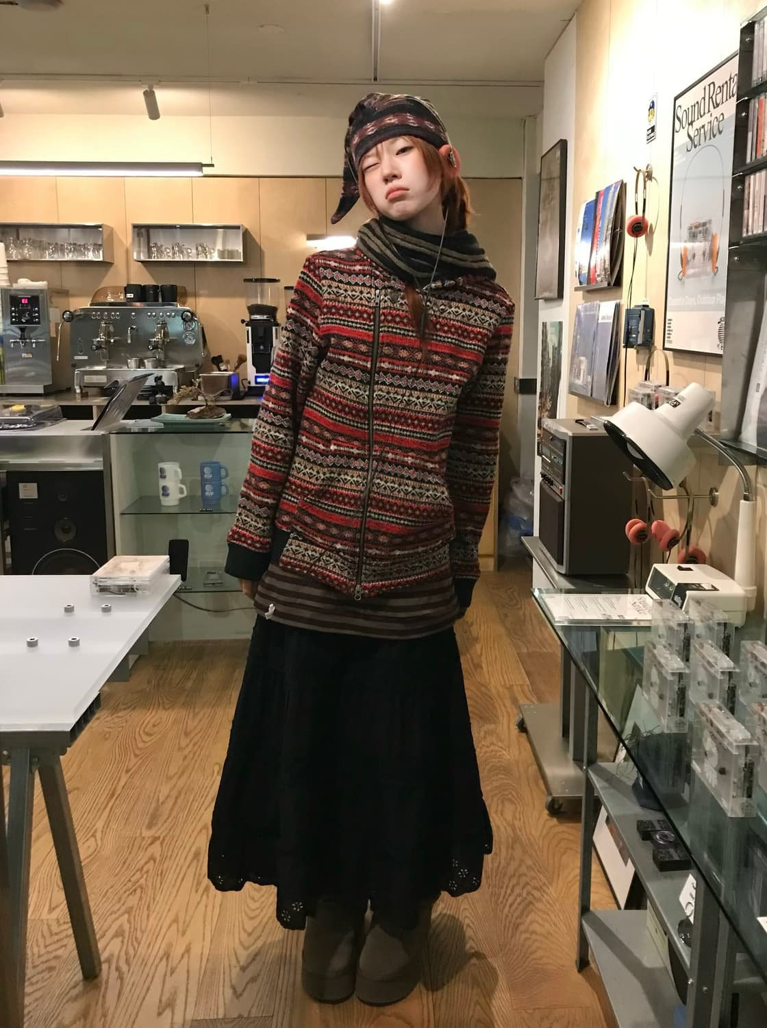 빈티지 레드 노르딕 크리스마스 요정 코디 세트 상품이미지2